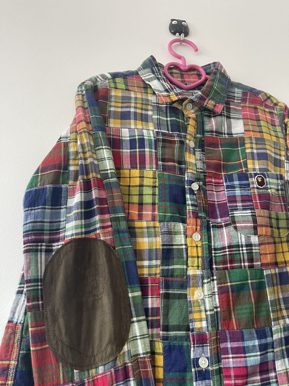 Bape BAPE Patchwork Single Pocket Button Up Shirt Rare Size Size US XS / EU 42 / 0 - 3 Thumbnail