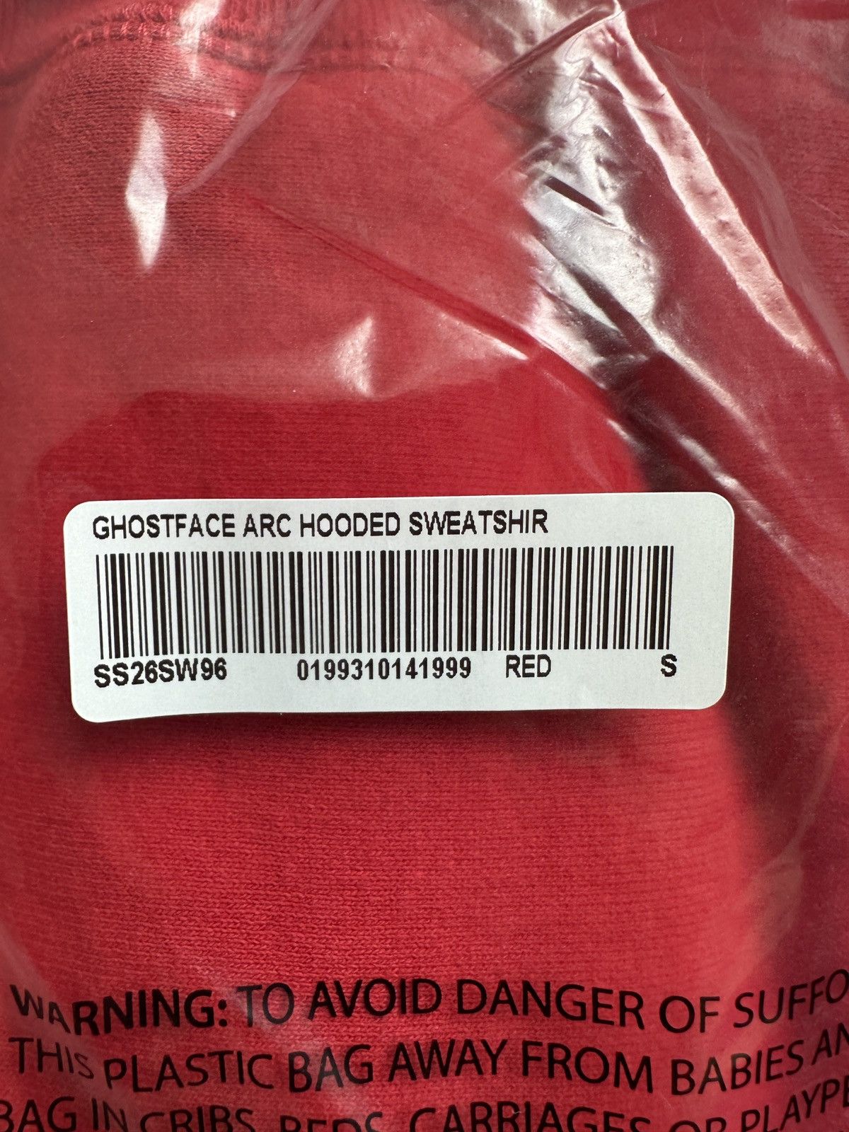 Supreme (NEW) Supreme Ghostface Arc Hooded Sweatshirt (Size S, Red) Size US S / EU 44-46 / 1 - 3 Thumbnail