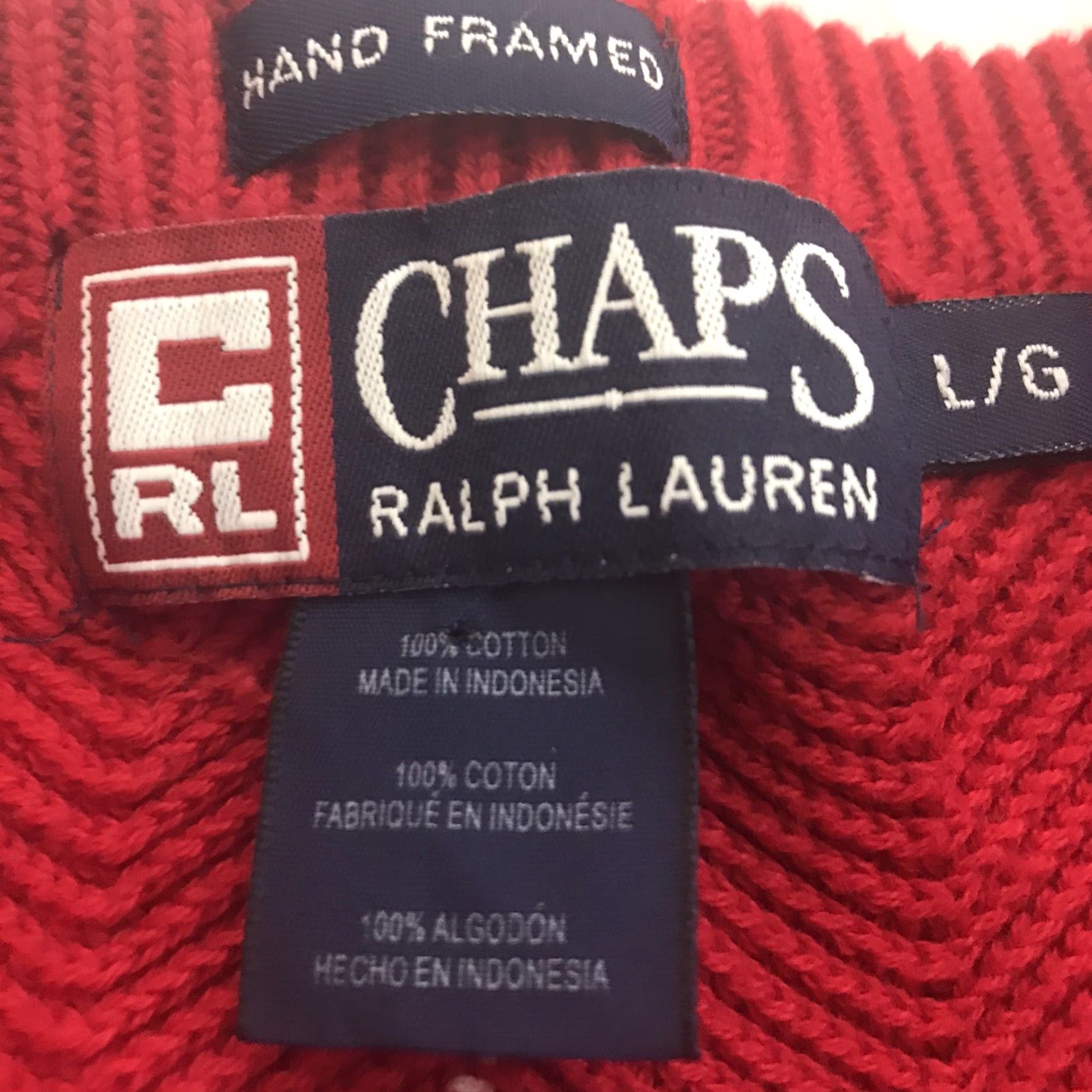 Ralph Lauren Chaps Ralph Lauren Chunky Knit Sweater Mens Size L Red Striped Pullover Classic 90s Preppy Size US L / EU 52-54 / 3 - 6 Thumbnail