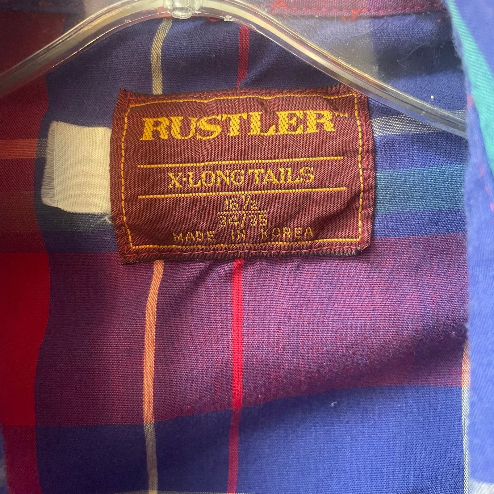 Rustler VTG Rustler Plaid X Long Tails Pearl Snap Shirt Red Western Size US L / EU 52-54 / 3 - 3 Thumbnail