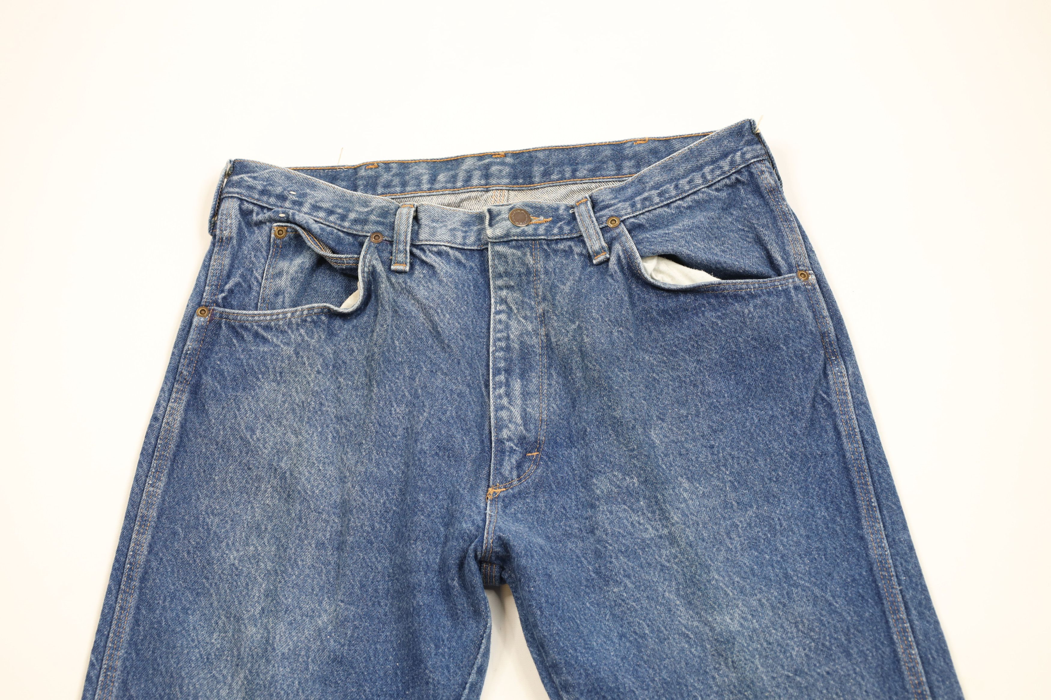 Vintage × Wrangler Vintage 90s Wrangler Leg Denim Jeans Blue Cotton USA Size US 34 / EU 50 - 2 Thumbnail
