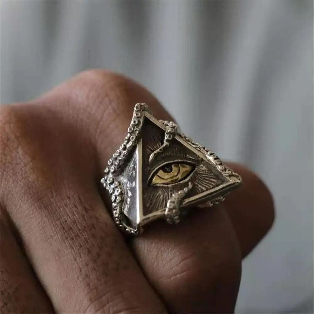 Vintage Retro Golden Eye Ring Size ONE SIZE - 3 Thumbnail