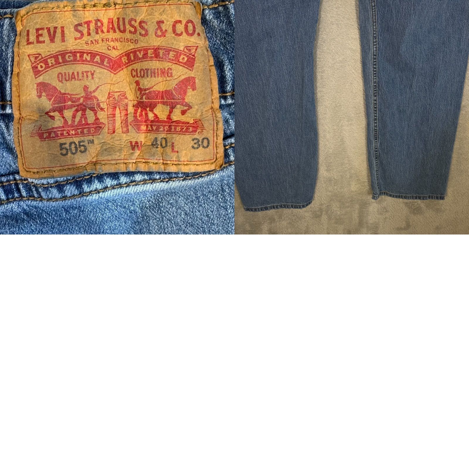 Levi's Levi’s 505 Jeans Men’s 40 x 30 Blue Denim Straight Leg Mid Rise Stretch Jeans Size US 40 / EU 56 - 9 Thumbnail