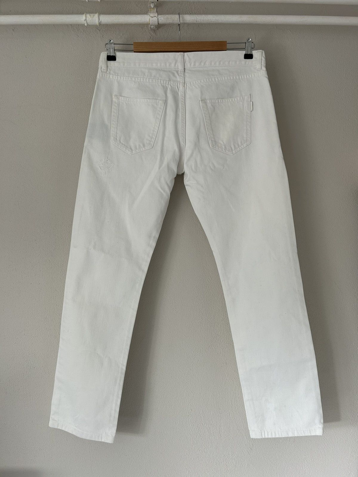 Saint Laurent Paris White Distressed D18 M/SL-LW Jeans Size US 33 - 11 Thumbnail