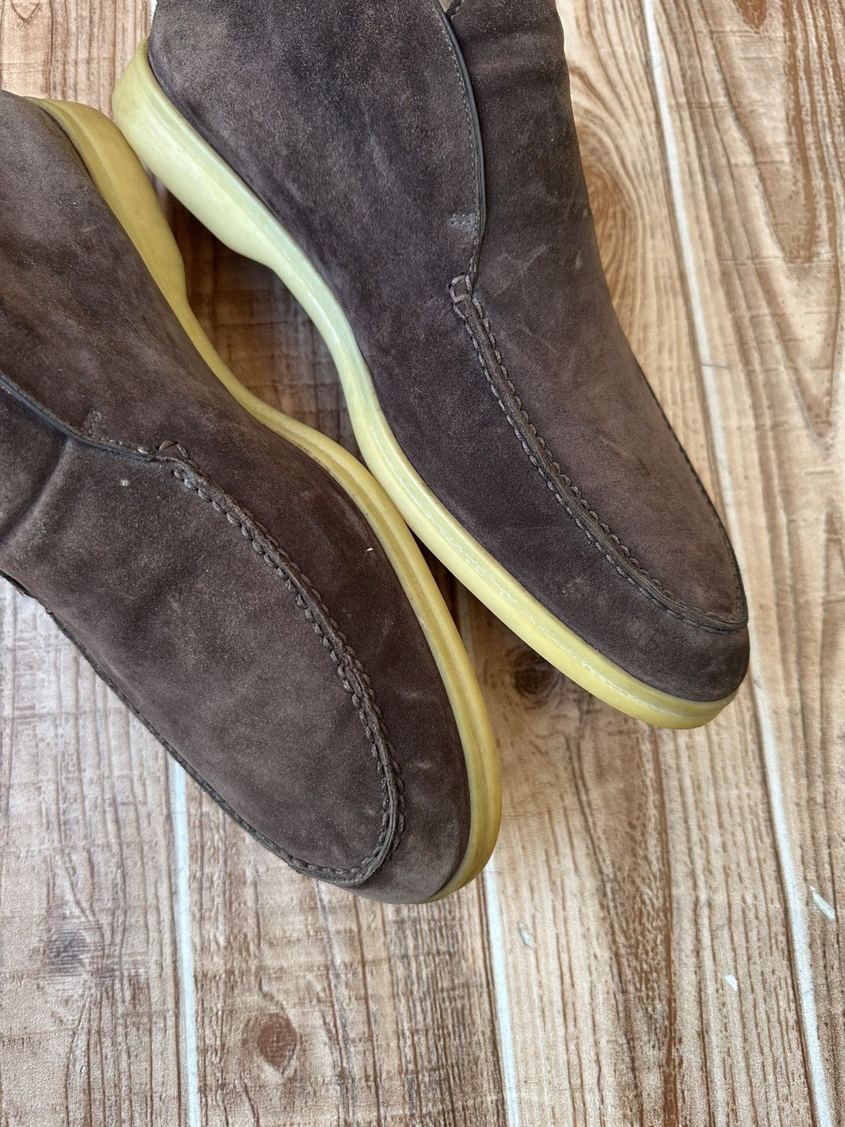 Loro Piana Loro Piana Dark Brown Open Walk Suede Loafers Size US 11 / EU 44 - 10 Thumbnail