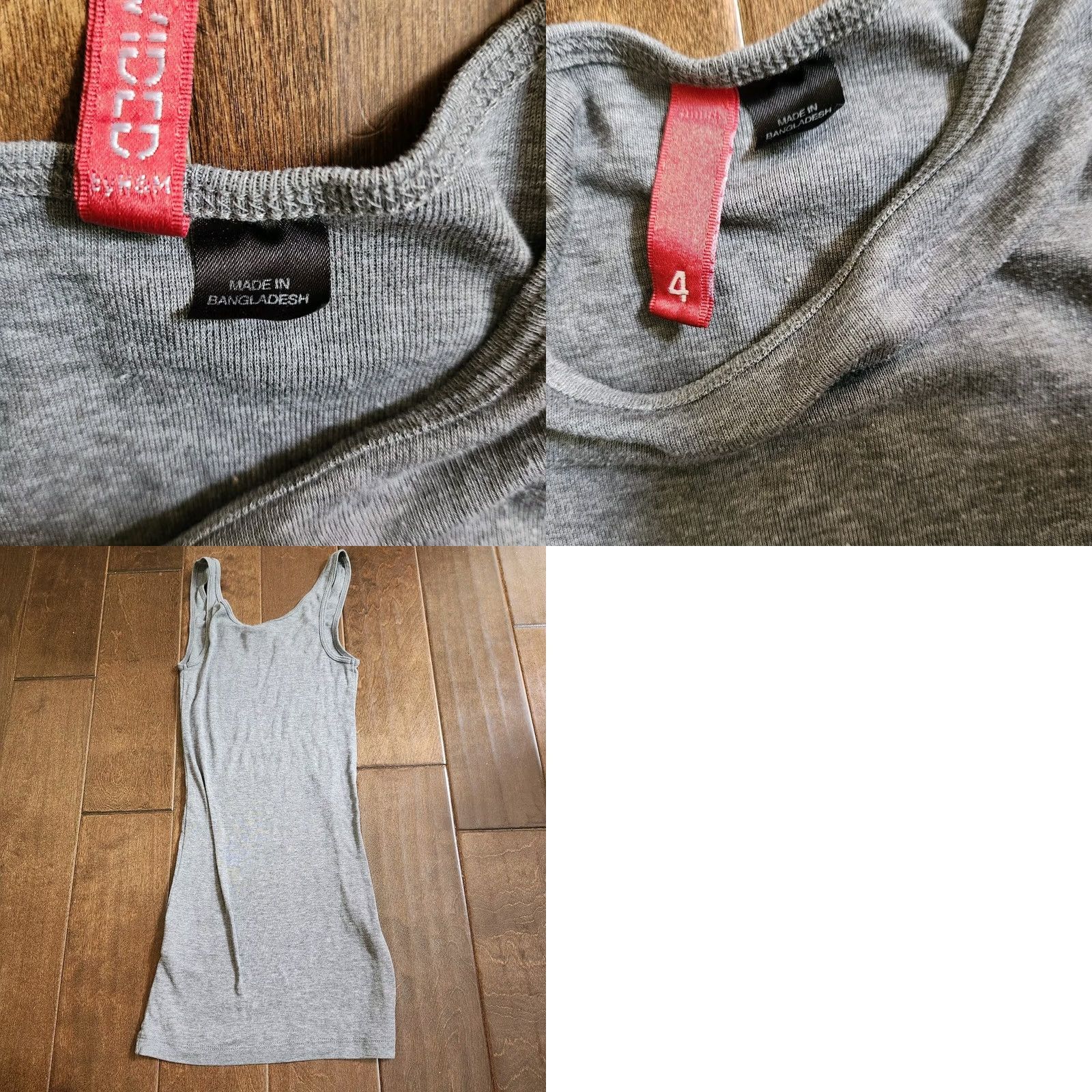 H&M Divided Women's Tank Shirt - Gray - Size 4 - Cotton - Sleeveless - Round Neck - Pullover - Casual - Regular Fit - Lightweight - Machine Washable Size S / US 4 / IT 40 - 8 Thumbnail