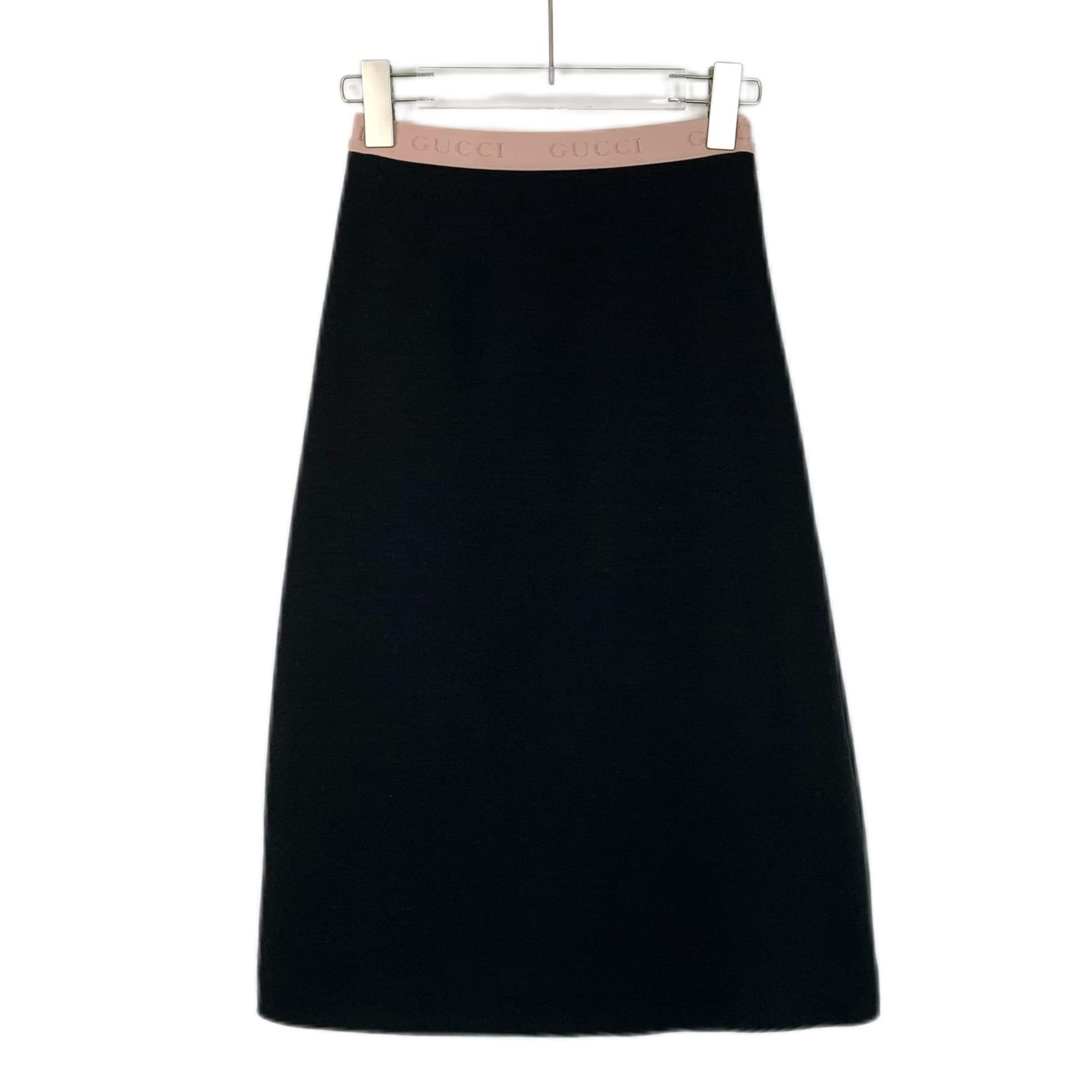 Gucci Gucci Black Knee-Length Skirt With Pink Logo Waistband Size Size 36" / US 14 / IT 50 - 1 Thumbnail