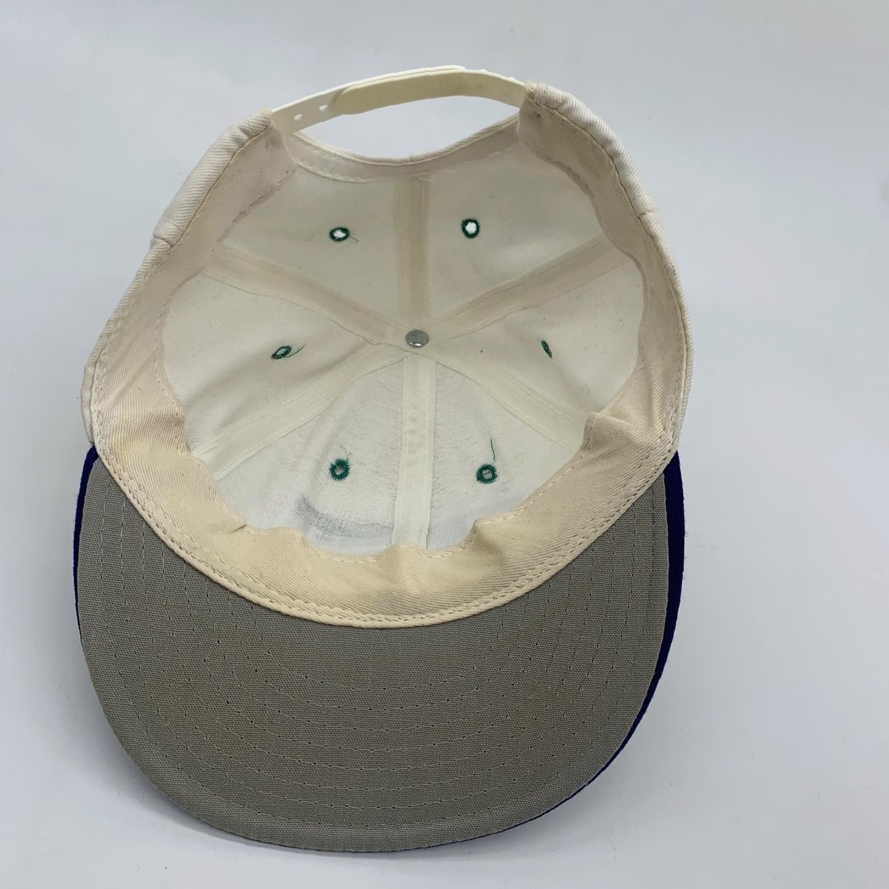 Vintage Bear Creek Hat Cap Snap Back Mens White Blue Golf Bear Logo Adjustable One Size Size ONE SIZE - 5 Thumbnail
