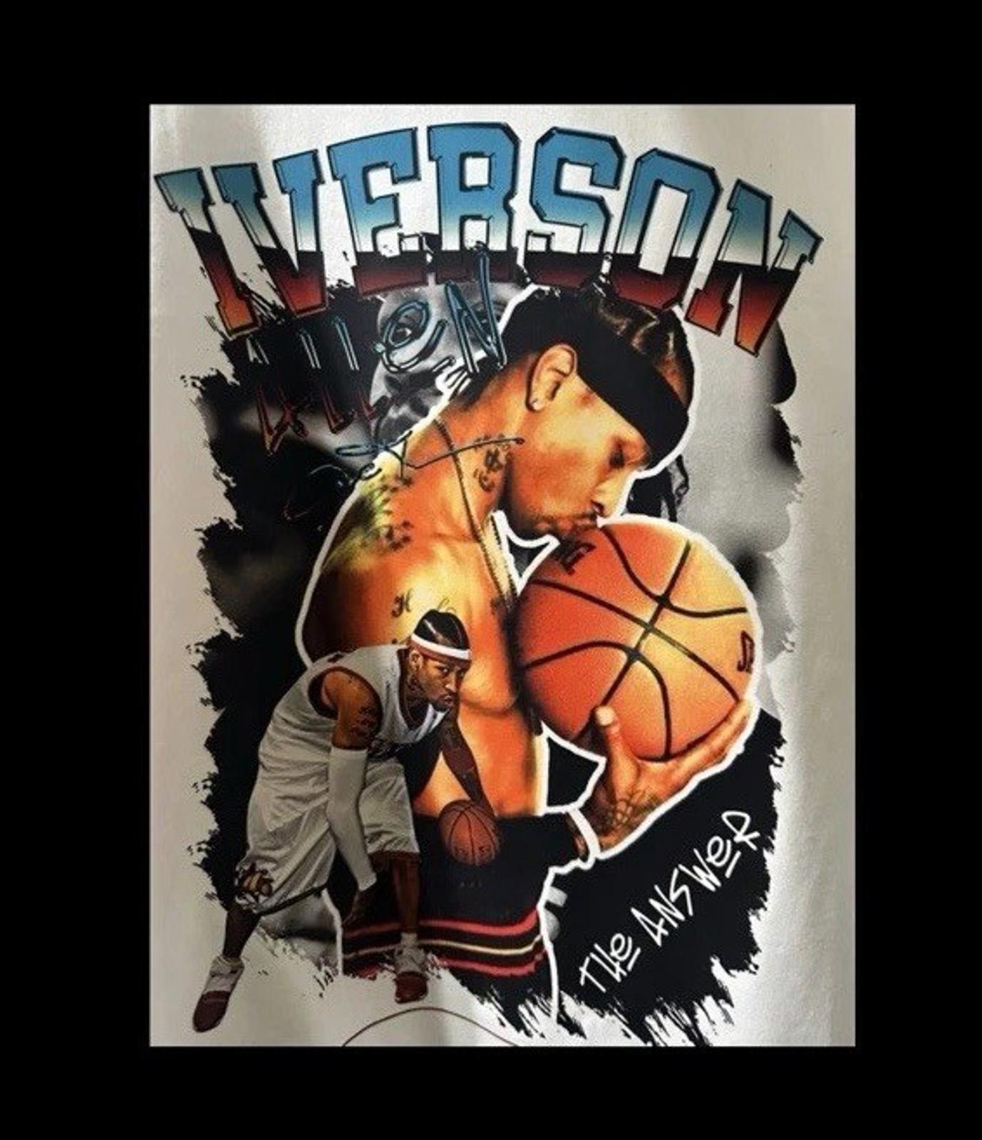 American Apparel Allen Iverson Inspired | Vintage NBA Style T-Shirt Size US XXL / EU 58 / 5 - 2 Thumbnail