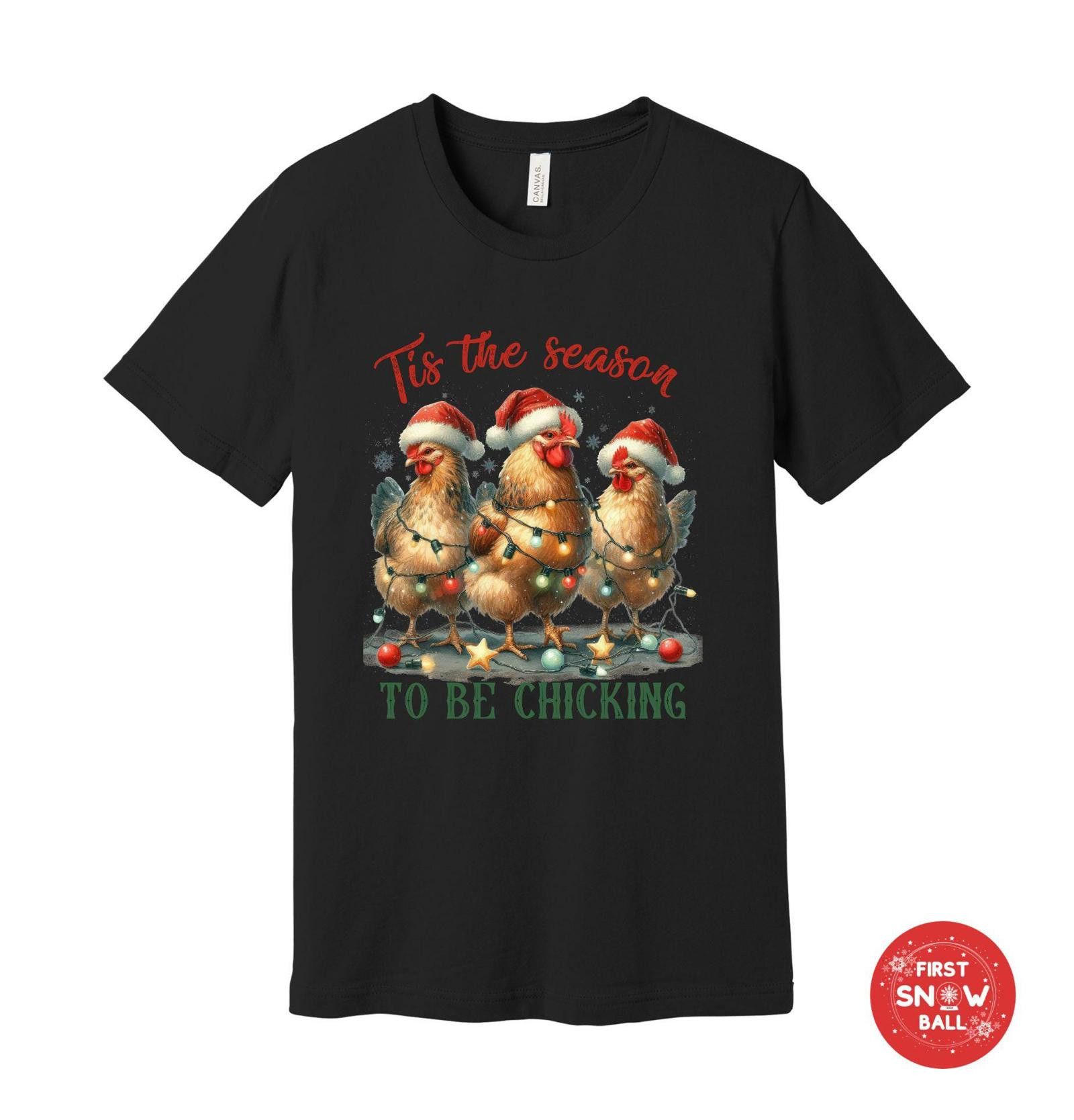 Designer To Be Chickening Christmas T-shirt, Funny Holiday Chicken Size ONE SIZE - 8 Thumbnail