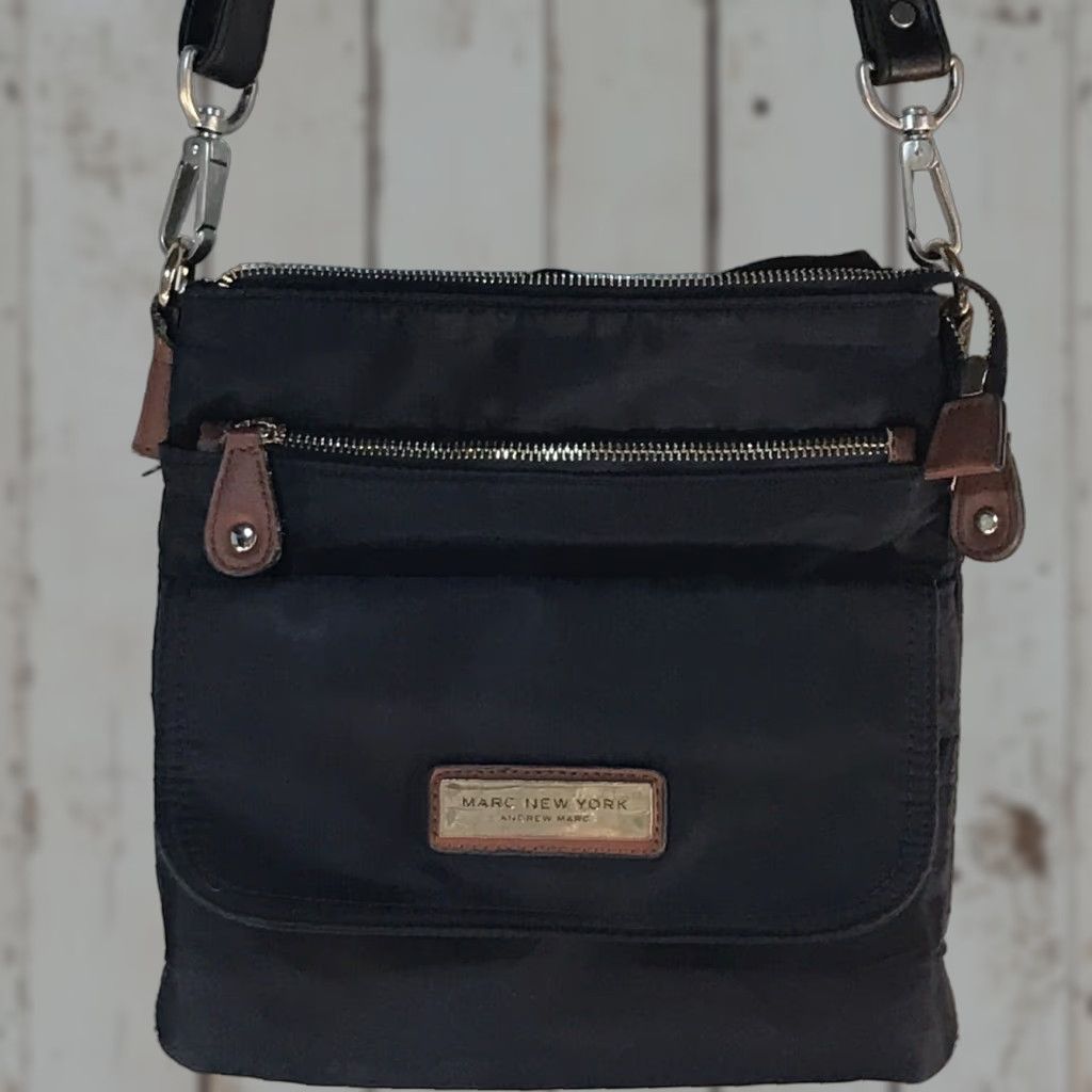 Vintage Marc New York Blue Nylon Crossbody Bag Large Women Business Casual Travel Size ONE SIZE - 1 Thumbnail