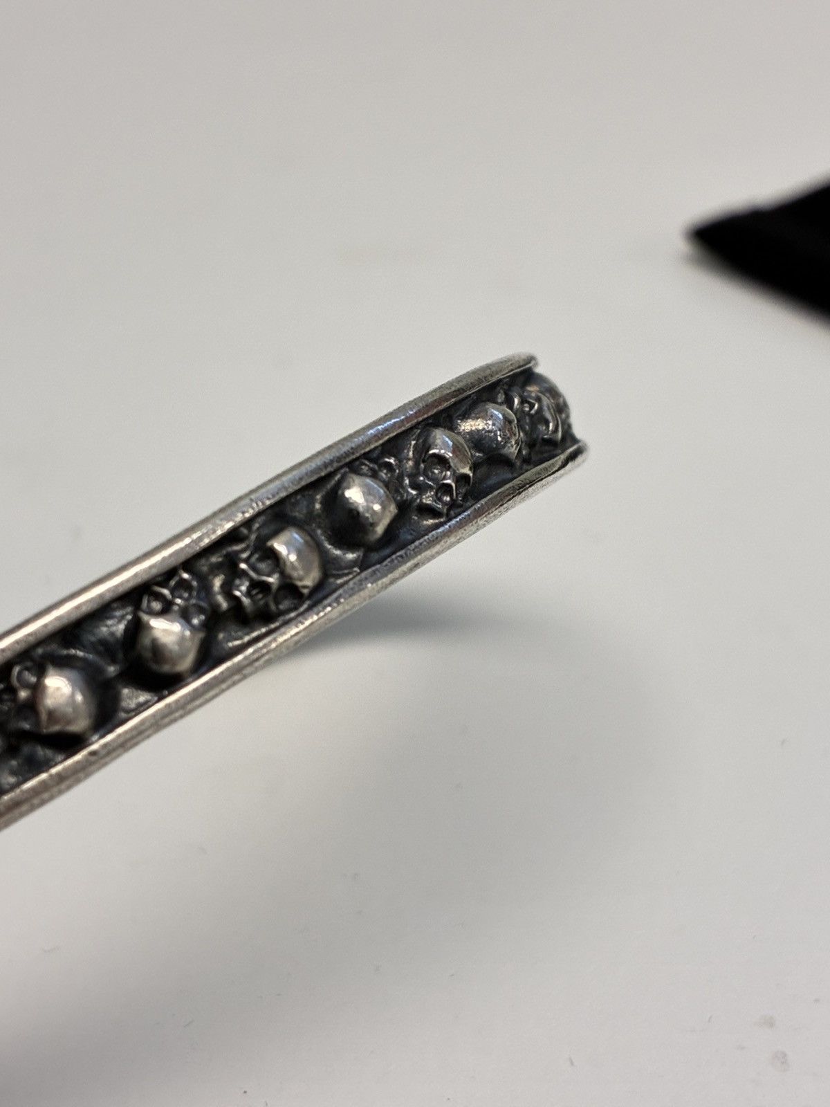 John Varvatos Sterling Silver Skull Cuff Bracelet Size ONE SIZE - 5 Thumbnail