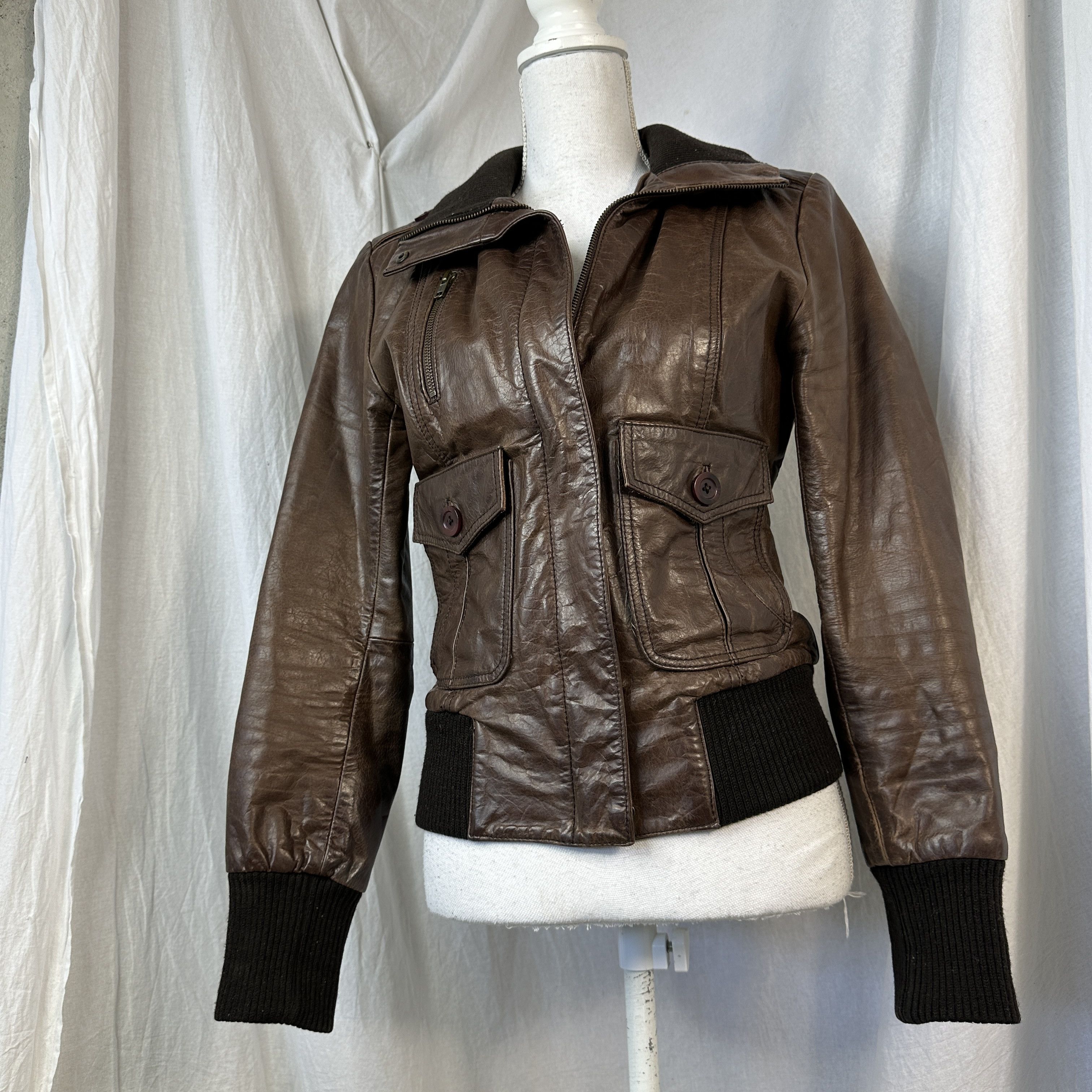Vintage Biker Archive Y2K Moto Big Collar Leather Jacket