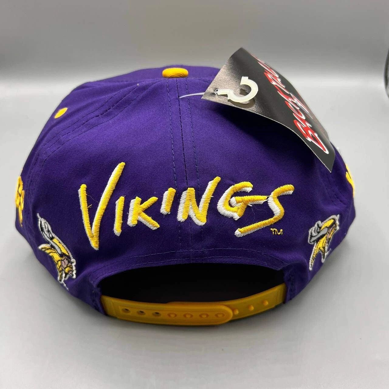 NFL × Vintage Minnesota Vikings Hat Men Purple Yellow Eastport Snap Back Size ONE SIZE - 3 Thumbnail
