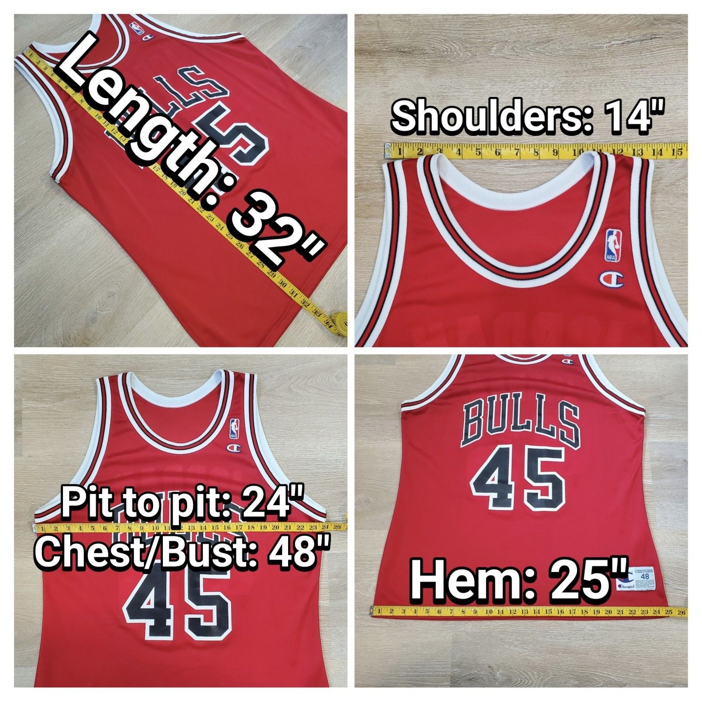 Champion Vintage 1995 Champion Jordan Chicago Bulls #45 NBA Jersey Size US XL / EU 56 / 4 - 12 Thumbnail