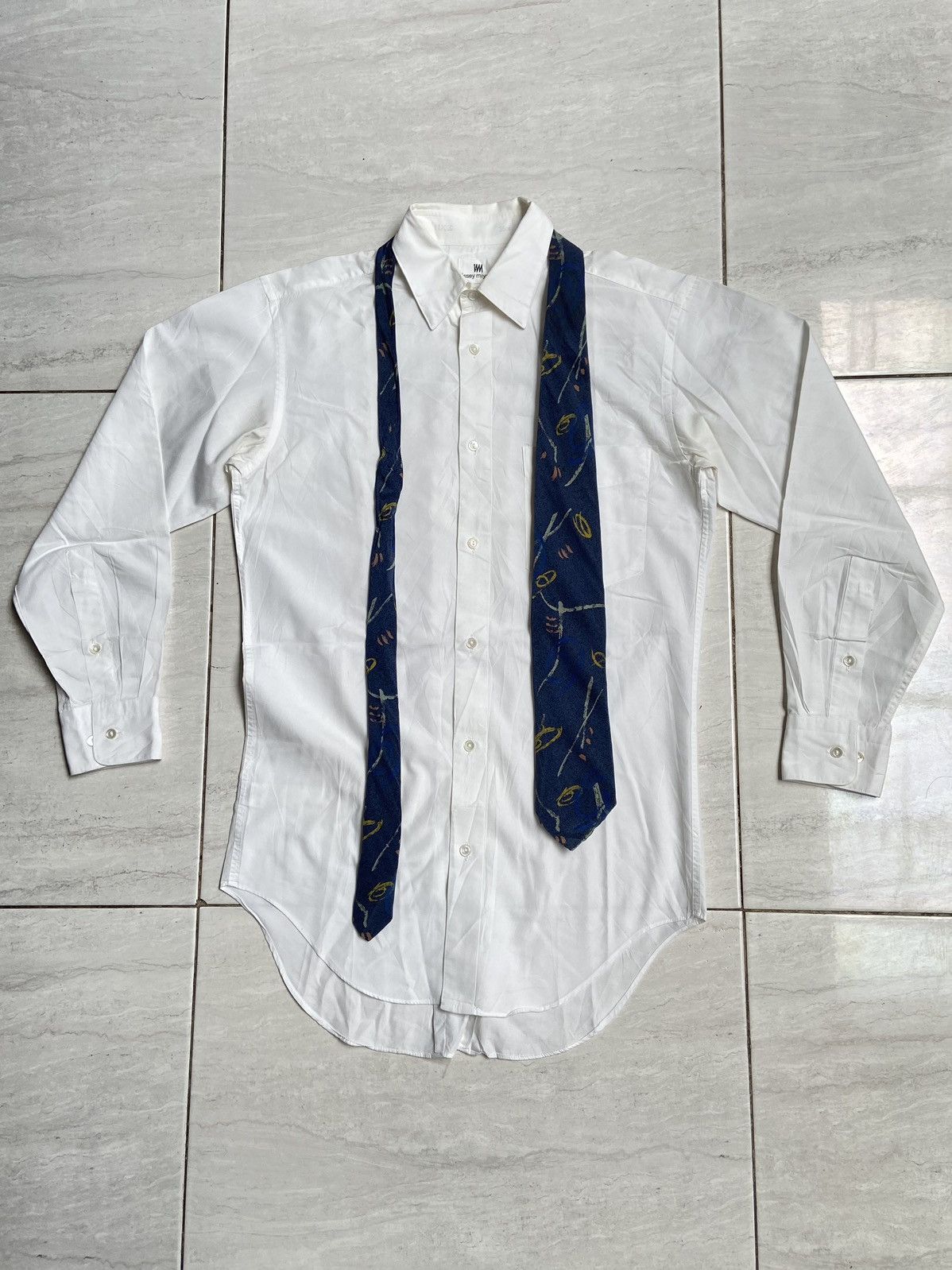Issey Miyake ISSEY MIYAKE IM White Shirt Tie Size US S / EU 44-46 / 1 - 6 Thumbnail