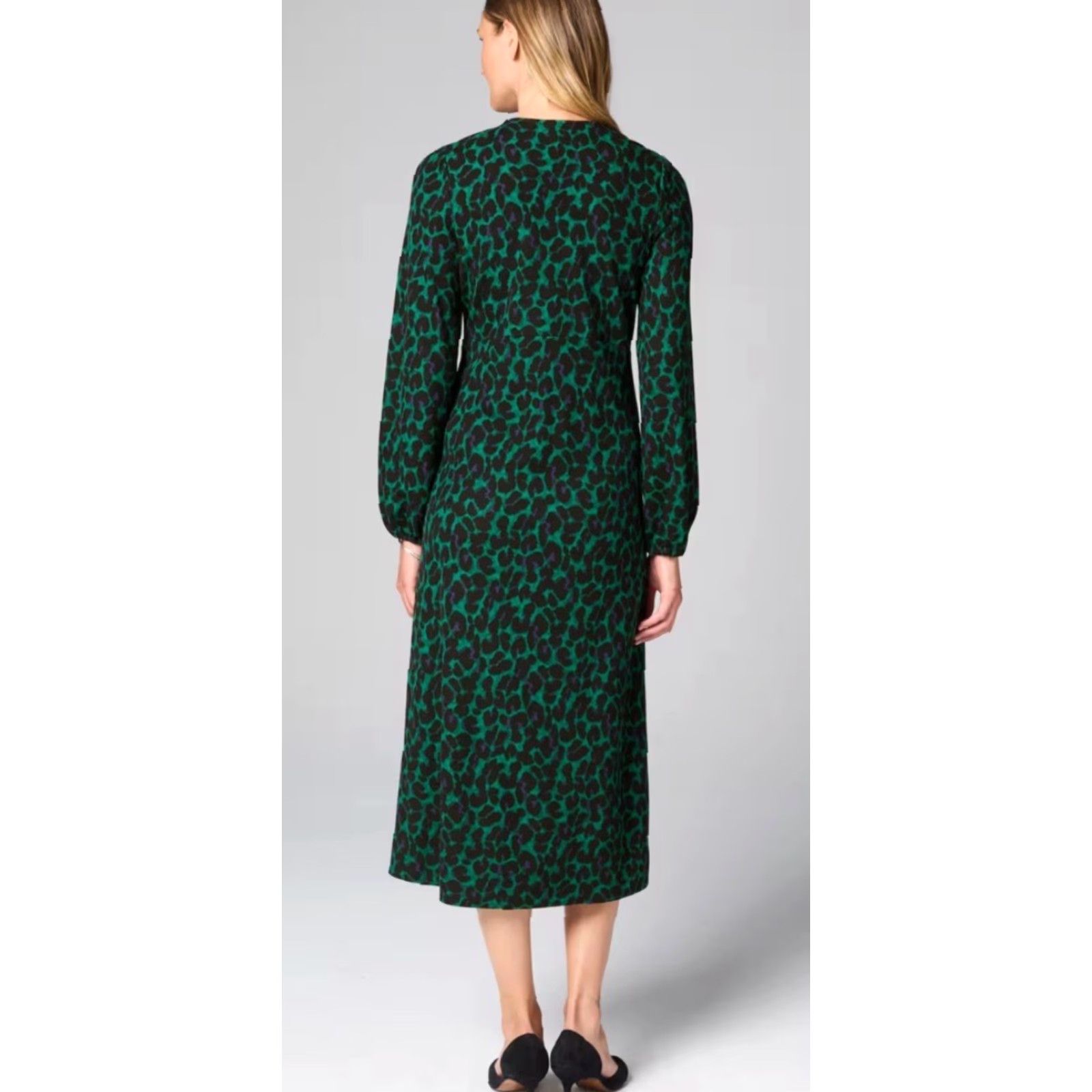 J. Jill J. Jill Pine Royal Leopard Lightweight Ponte Knit Midi Dress Women Sz L NWT Size L / US 10 / IT 46 - 2 Thumbnail