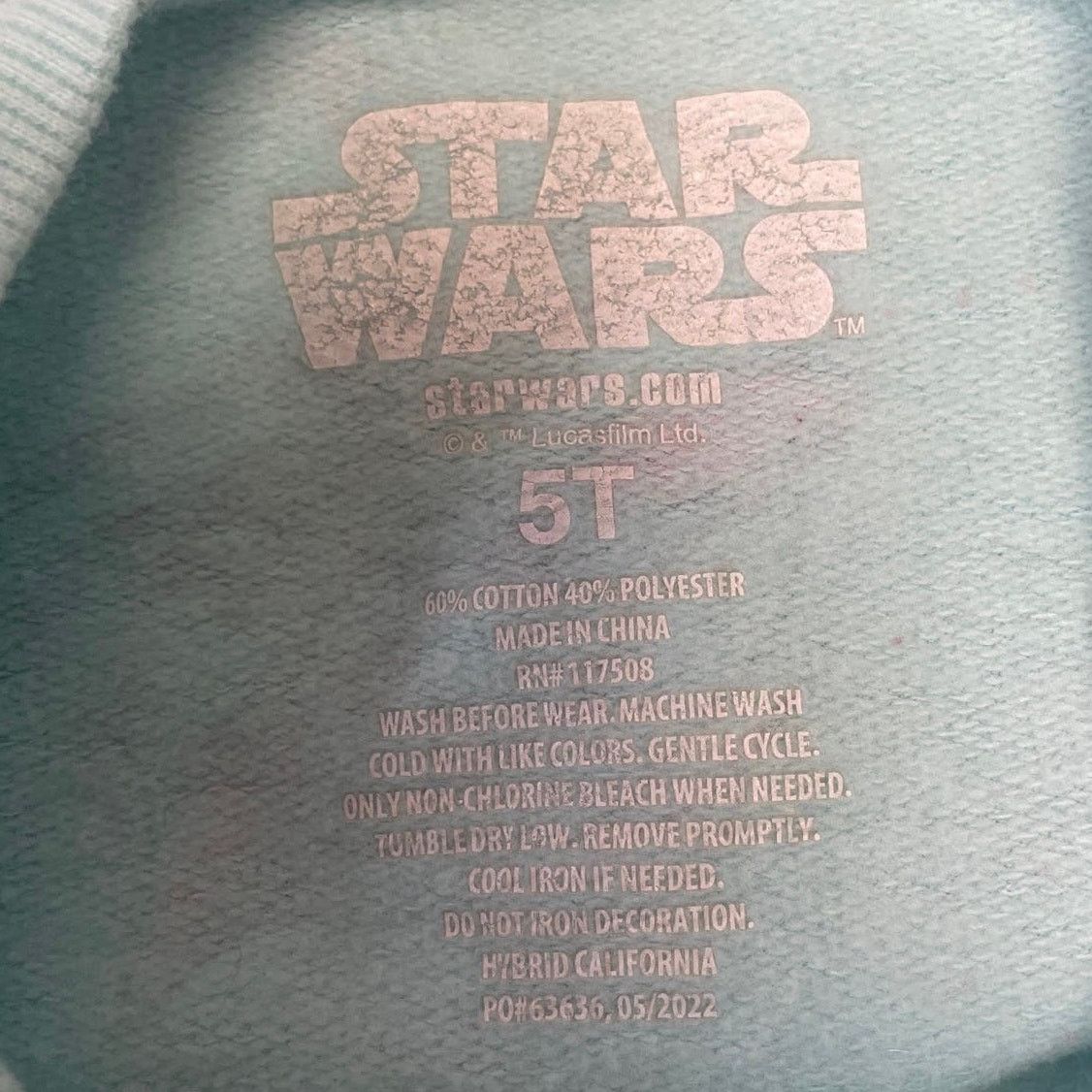 Star Wars Star Wars Kids 5T Mandolorian Grogu Baby Yoda Sweatshirt Size US XXL / EU 58 / 5 - 4 Thumbnail