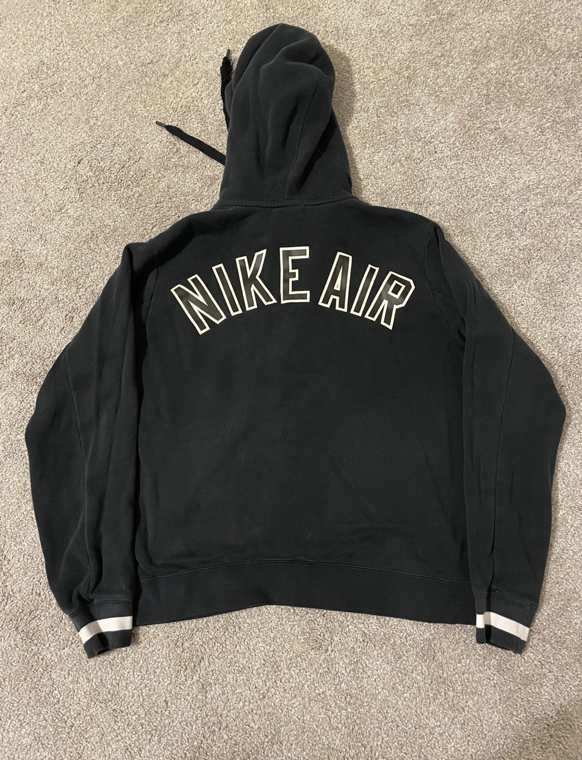 Adidas × Nike Nike Air Sportswear Zip up Hoodie Fleece Black/White Medium Size US M / EU 48-50 / 2 - 2 Thumbnail