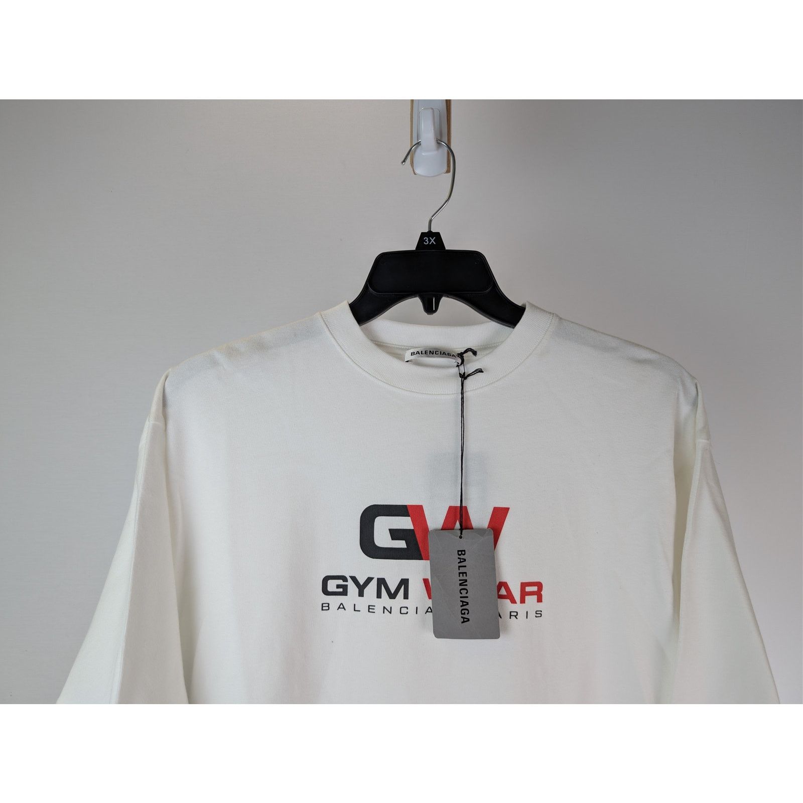 Balenciaga o1rshd1 Gym Wear graphic crewneck T-Shirt in White Size US S / EU 44-46 / 1 - 3 Thumbnail