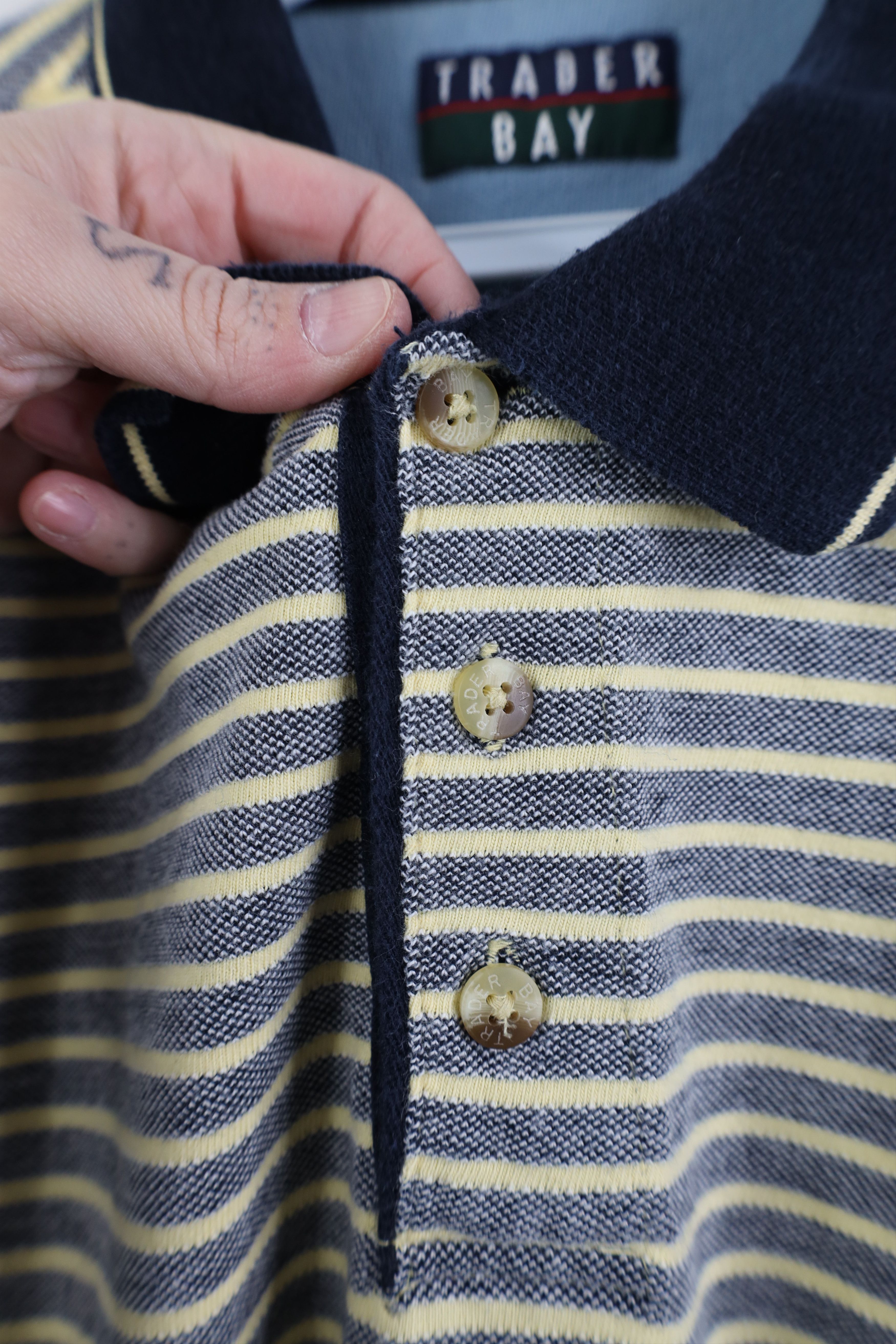 Vintage Vintage 90s Streetwear Ribbed Knit Striped Golf Polo Shirt Size US XXL / EU 58 / 5 - 4 Thumbnail