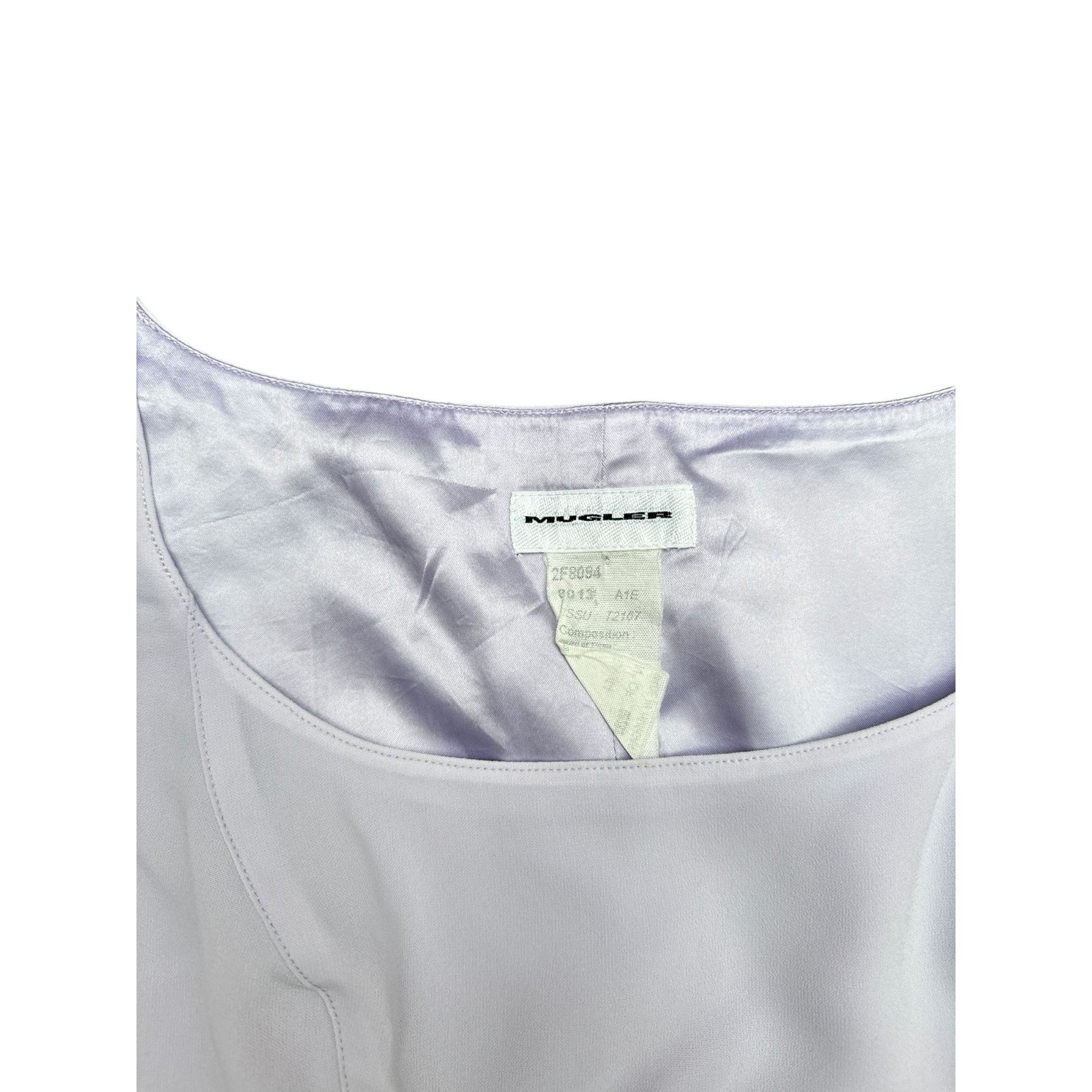 Thierry Mugler 1990s Light Purple Fitted Crop Top Size L / US 10 / IT 46 - 5 Thumbnail