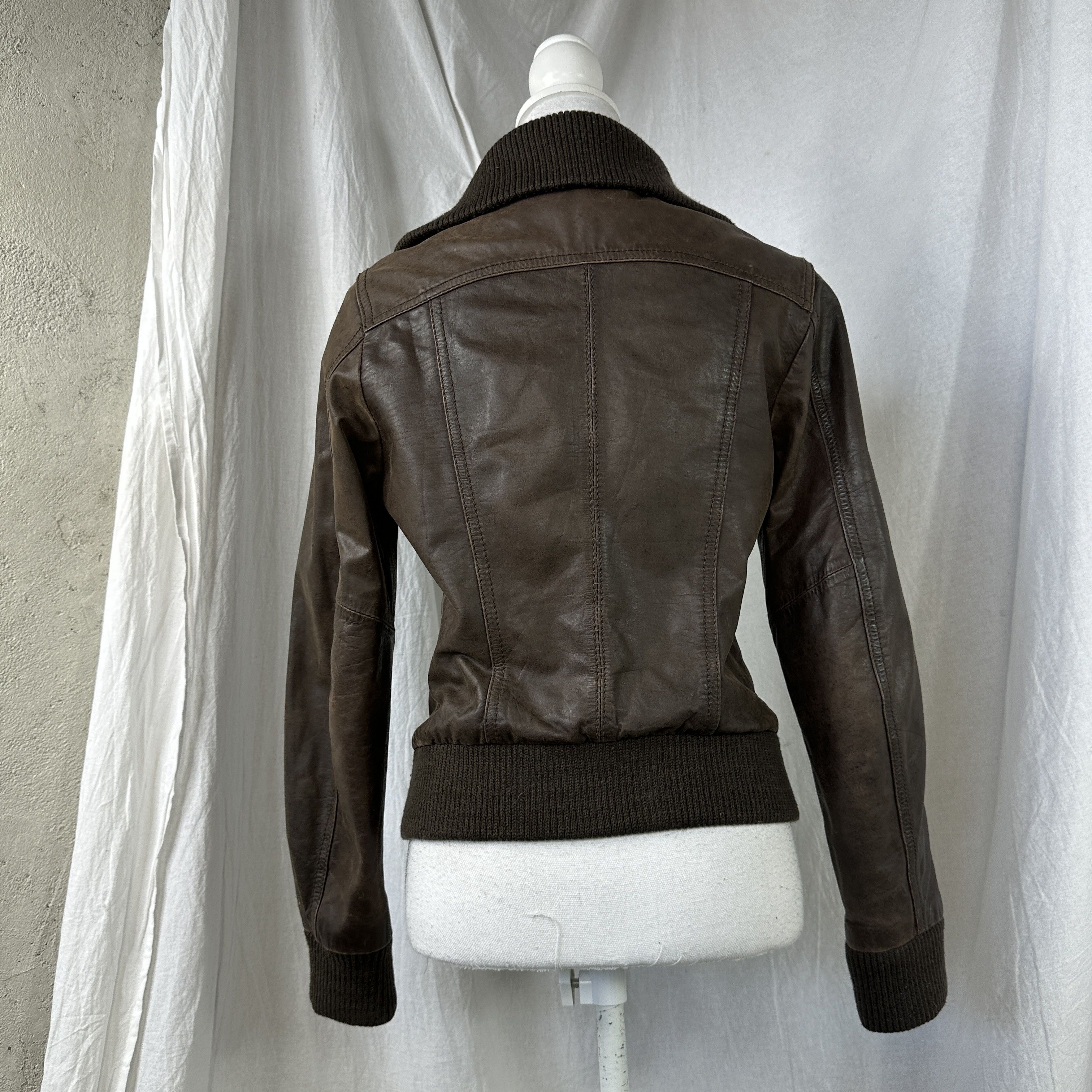 Vintage Vintage Mocha Brown Moto Biker Leather Jacket 00s Size US M / EU 48-50 / 2 - 6 Thumbnail