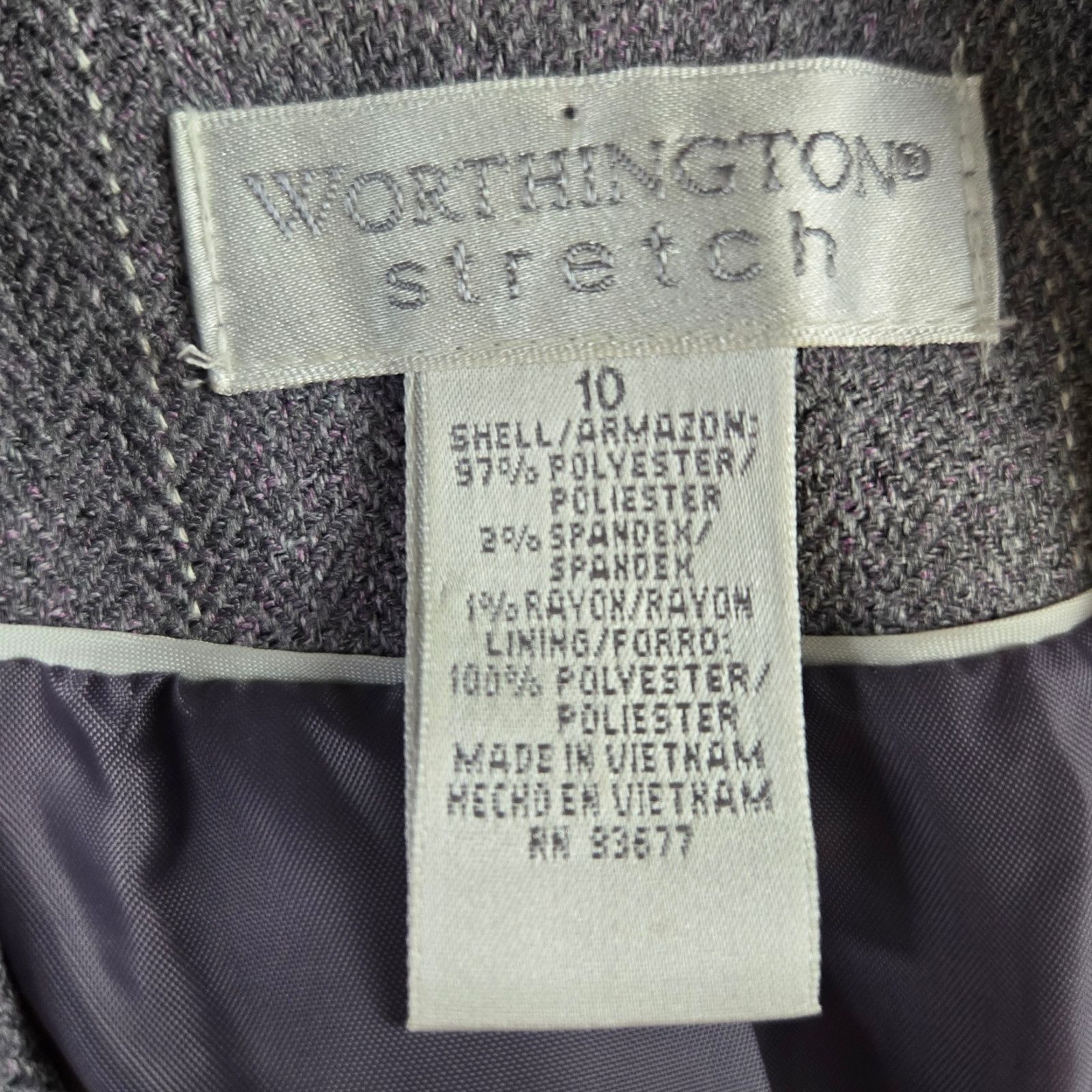 Vintage Vintage Gray Purple Windowpane Blazer Size 10 Size L / US 10 / IT 46 - 3 Thumbnail