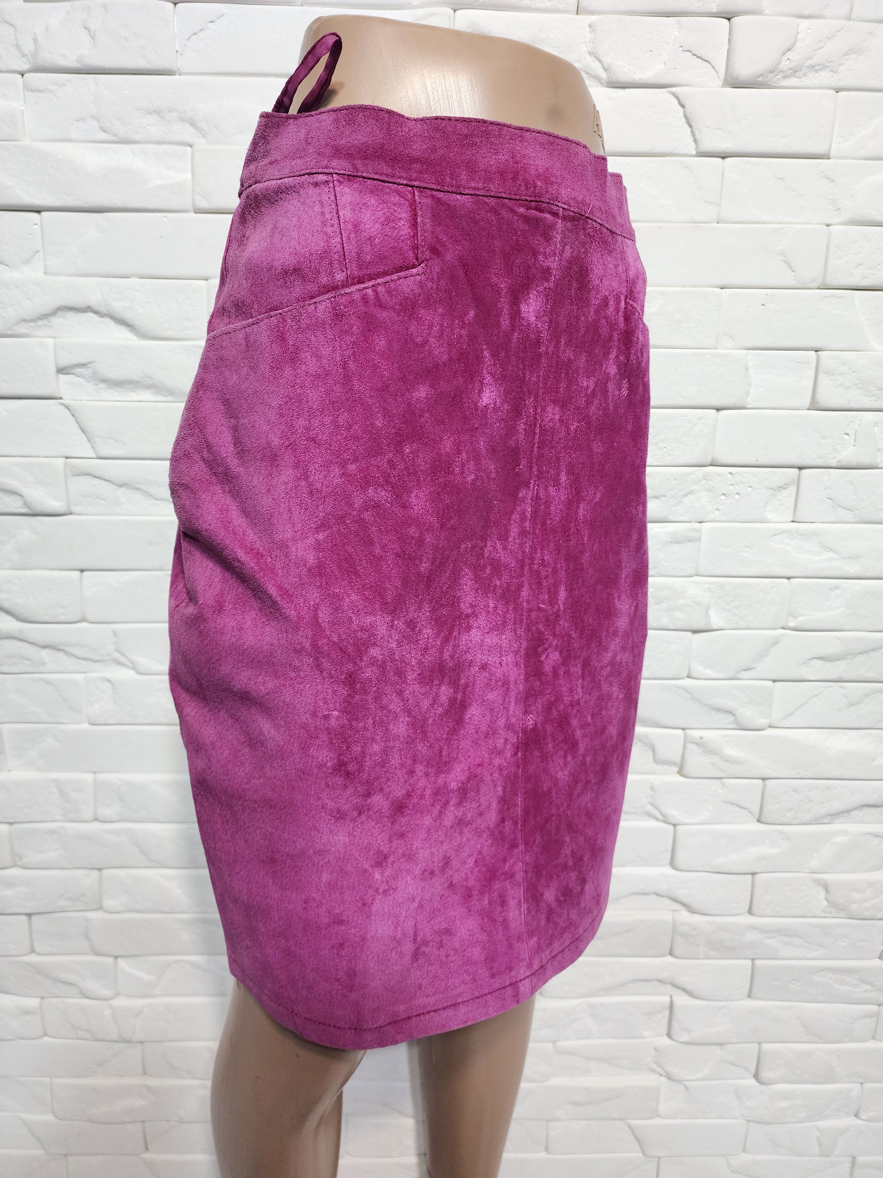 Other Pink Suede Leather Skirt: Size 27" / US 4 / IT 40 - 3 Thumbnail