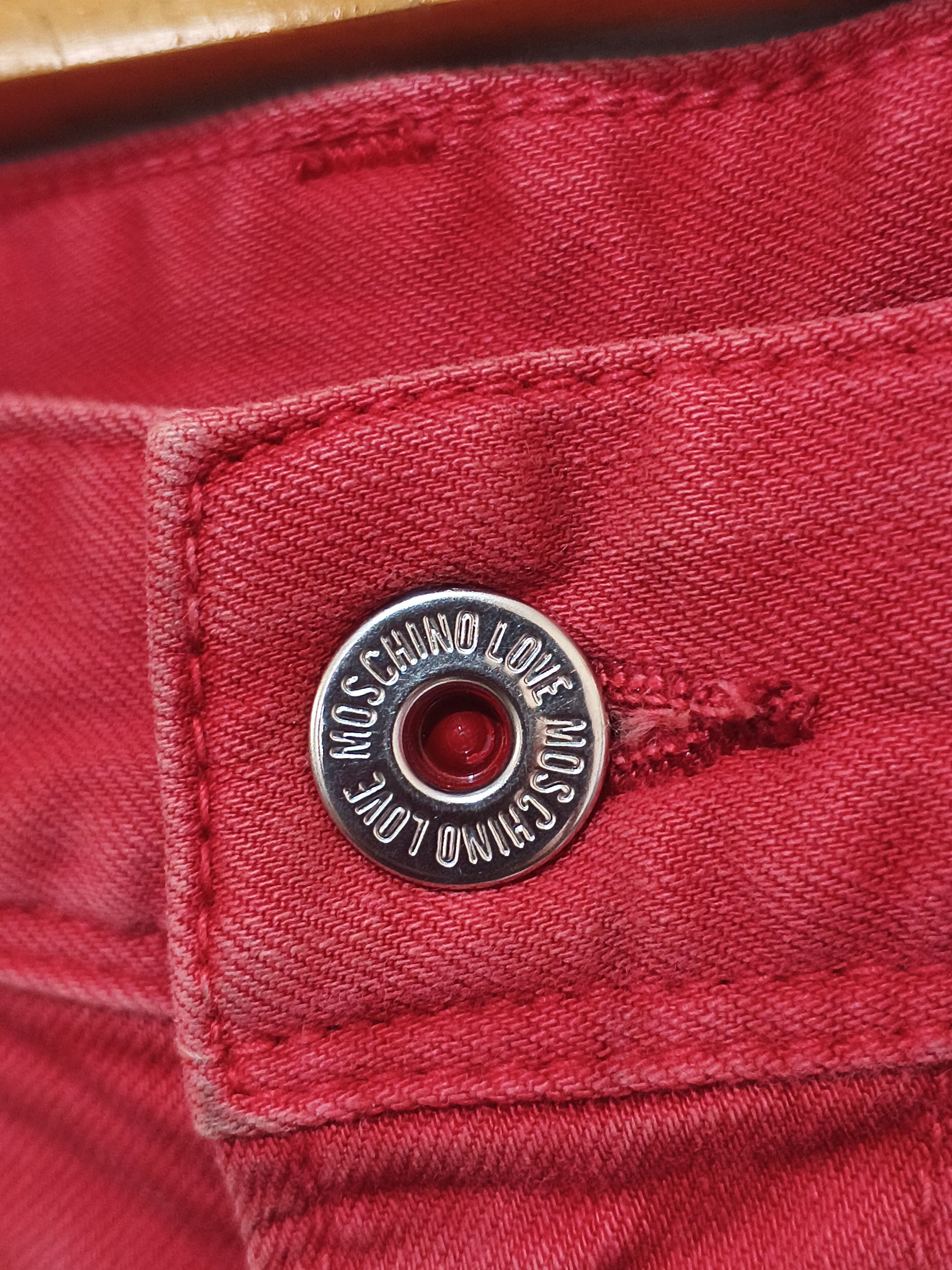 Love Moschino Y2K Love Moschino Red Slim Fit Stretch Denim Jeans Size 32" / US 10 / IT 46 - 7 Thumbnail