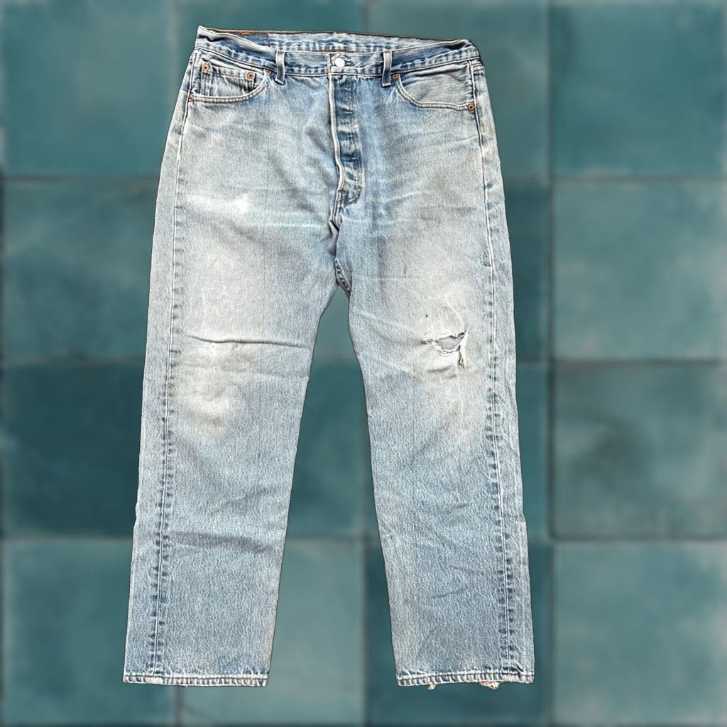 Levi's VTG Levi's 501 Jeans - Button Fly - Straight Leg - 38x33 USA Tag - Blue Denim - Mens Vintage 90s 501 Series Size US 38 / EU 54 - 1 Thumbnail