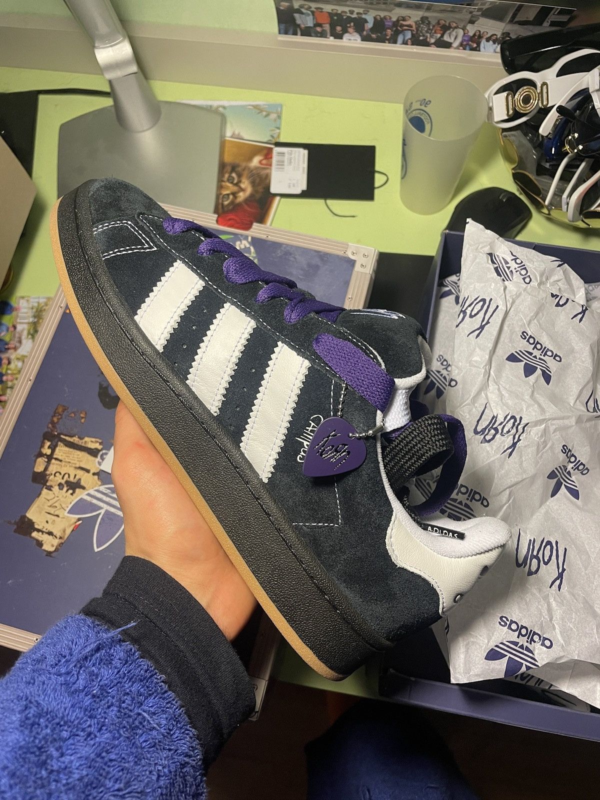 image of Adidas Campus X Korn Shoes in Black, Men's (Size 9.5)