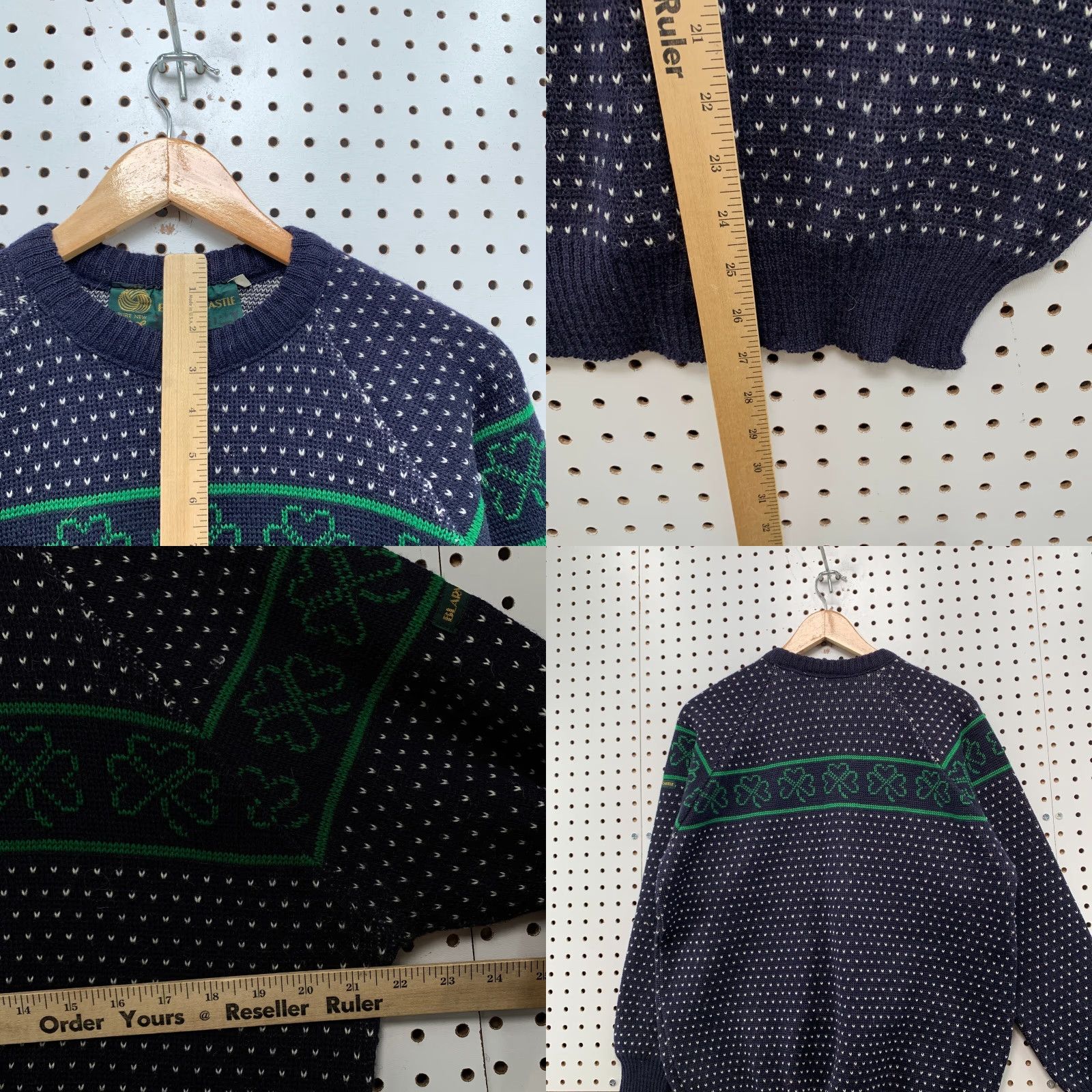 Vintage VINTAGE Blarney Sweater Shirt Mens Large Blue Ireland 22x27 Wool Pullover Crew Neck Knitted Knit Casual 20th Century Size US L / EU 52-54 / 3 - 9 Thumbnail
