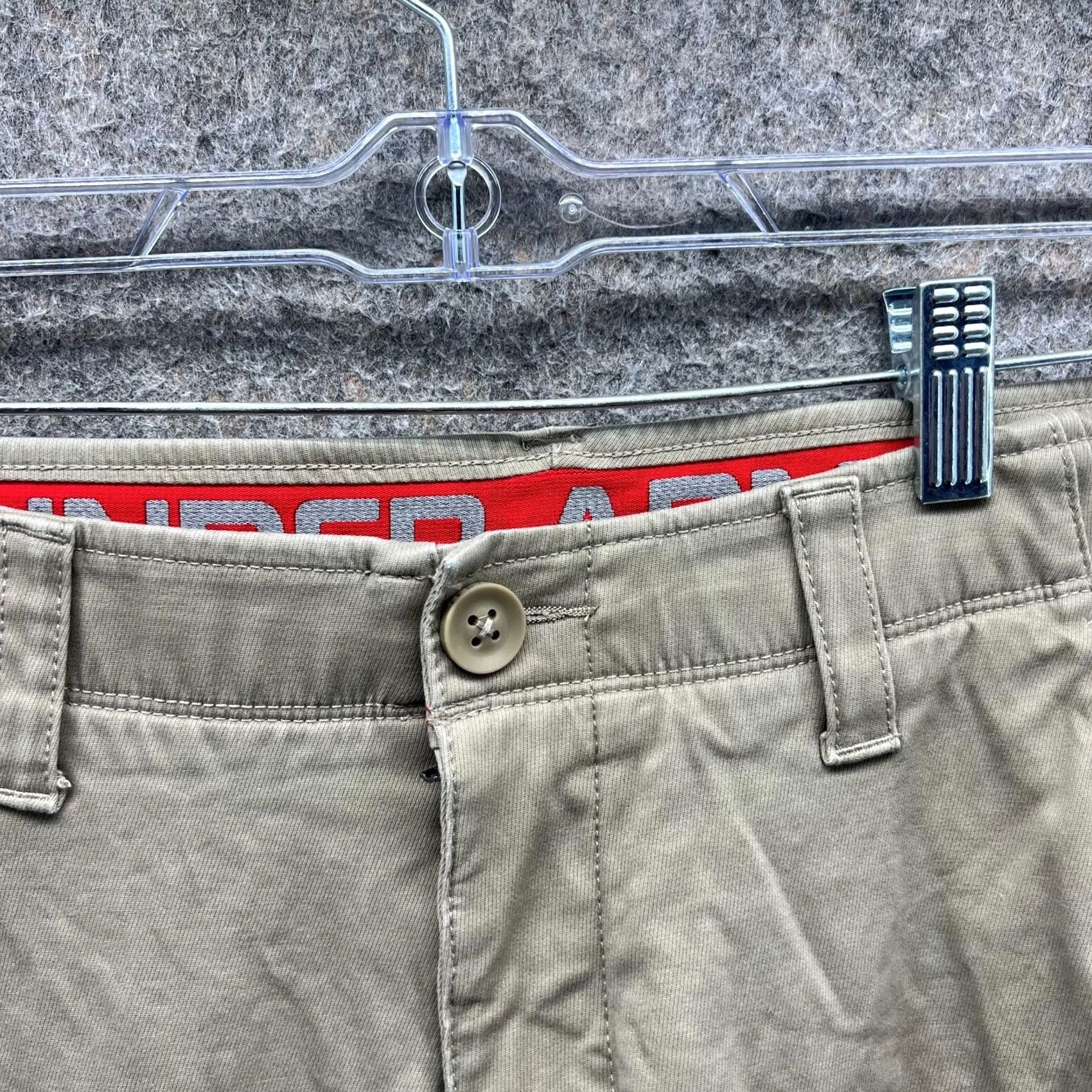 Under Armour Under Armour Pants Men 34x32 Chino Flat Front Beige Regular Straight Leg Casual Workwear Holiday/Business 34x32 Mens Khaki Pant Size US 34 / EU 50 - 4 Thumbnail
