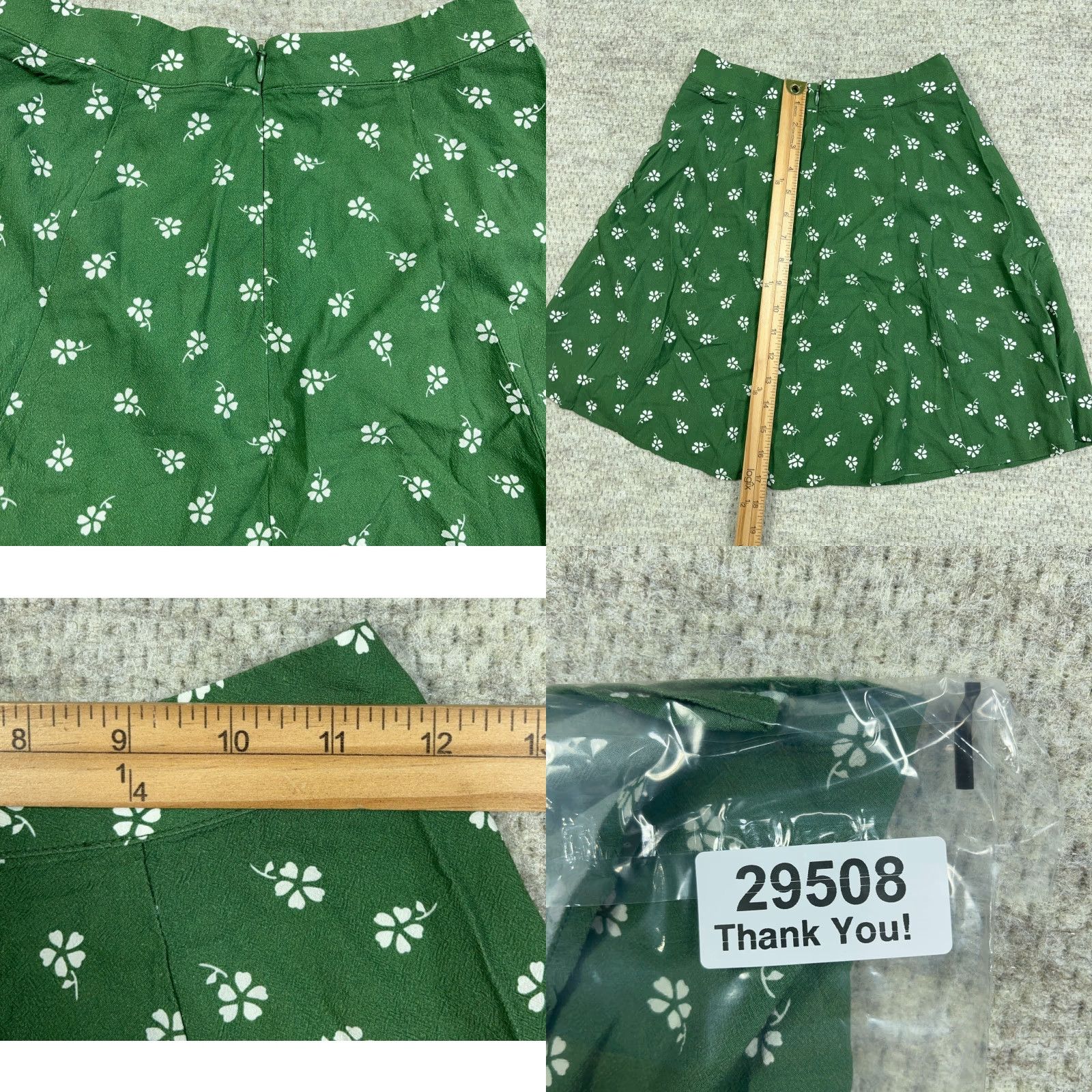 Marine Layer Marine Layer Skirt Womens Size 0 Mini Floral Green Back Zip Lightweight Short Bohemian Beach Spring Summer Fall Women Size 25" / US 0 / IT 36 - 8 Thumbnail