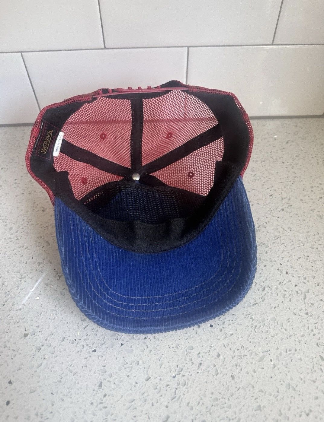 Von Dutch 🔥 Vintage Von Dutch Trucker Hat Y2K Corduroy Red Blue Size ONE SIZE - 5 Thumbnail