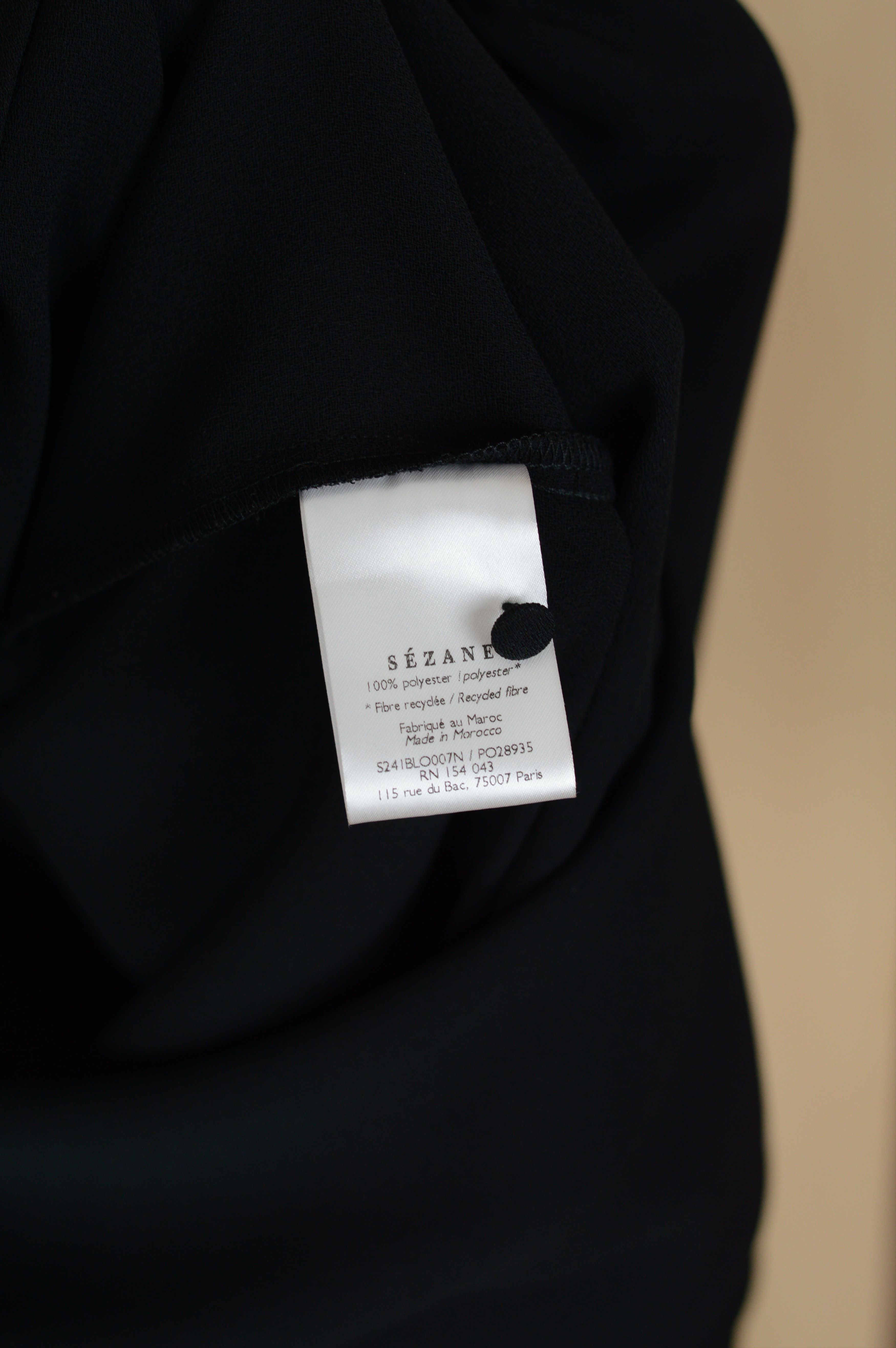 Sezane Sezane Black Blouse Size L / US 10 / IT 46 - 7 Thumbnail
