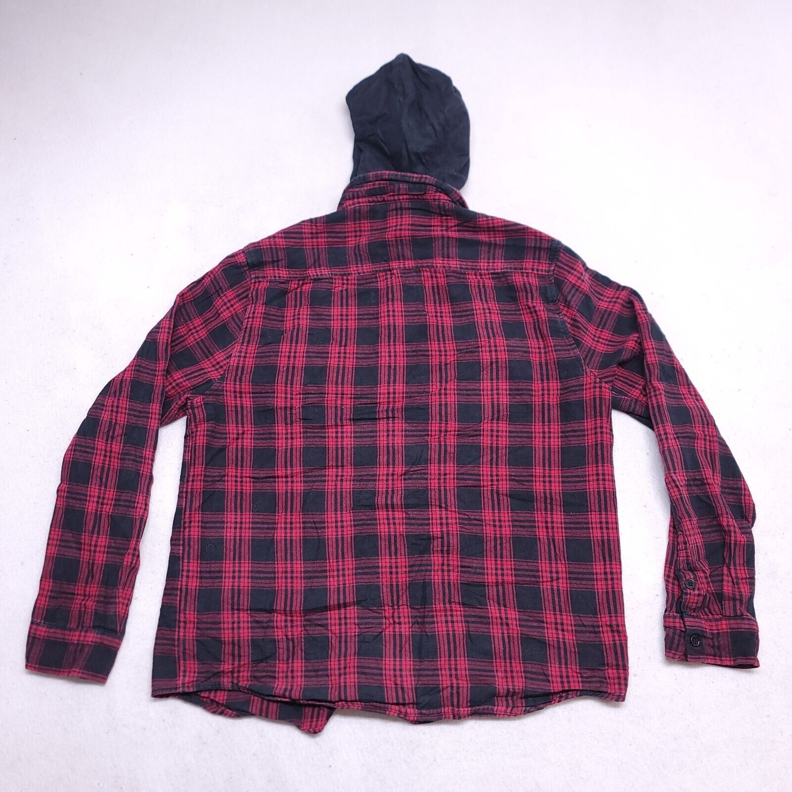 Forever 21 Forever 21 Casual Button Hoodie Mens Size Large L Red Plaid Size US L / EU 52-54 / 3 - 6 Thumbnail