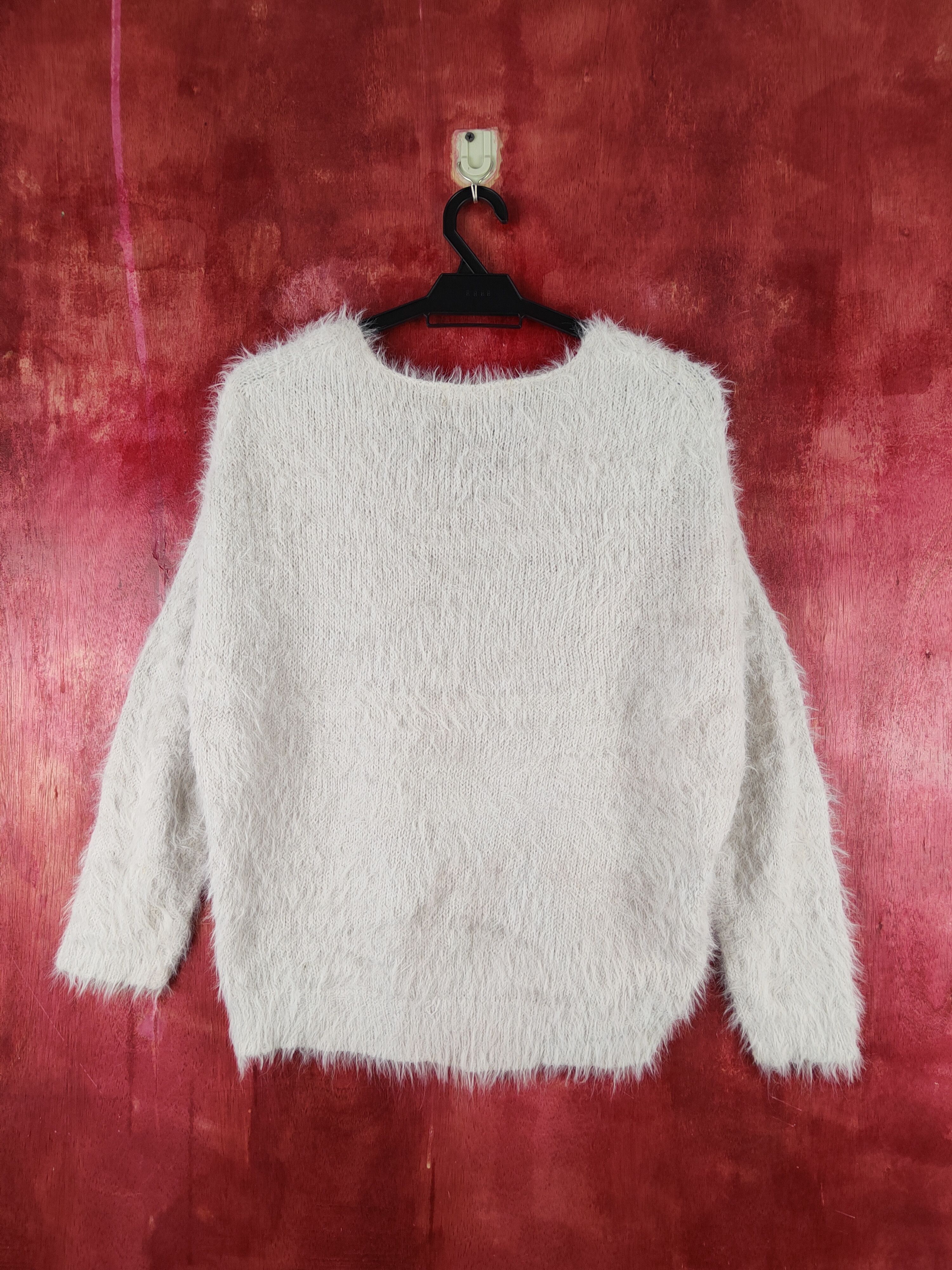 Homespun Knitwear Archives Light Gray Shag Shaggy Fur Mohair Knitwear #S2177 Size M / US 6-8 / IT 42-44 - 7 Thumbnail