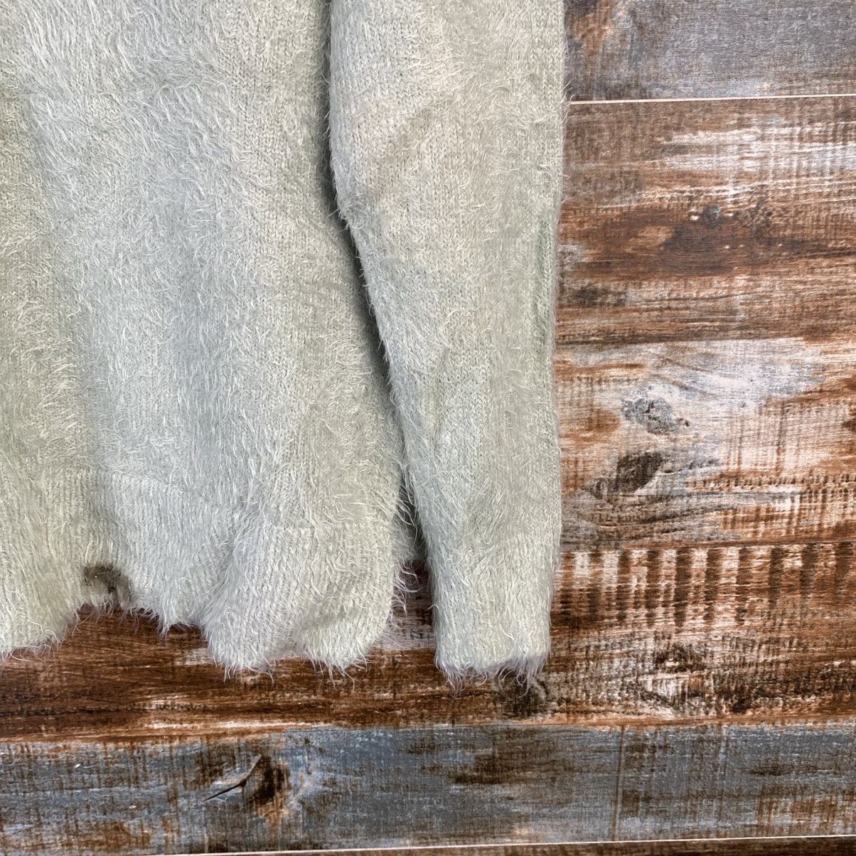 Japanese Brand D Bou Jeloud faded Light Green shaggy Mohair Knitwear#c1046 Size M / US 6-8 / IT 42-44 - 15 Thumbnail