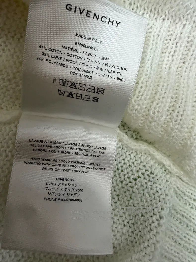 Givenchy Givenchy White Hole Knitted Sweater Size US XL / EU 56 / 4 - 6 Thumbnail