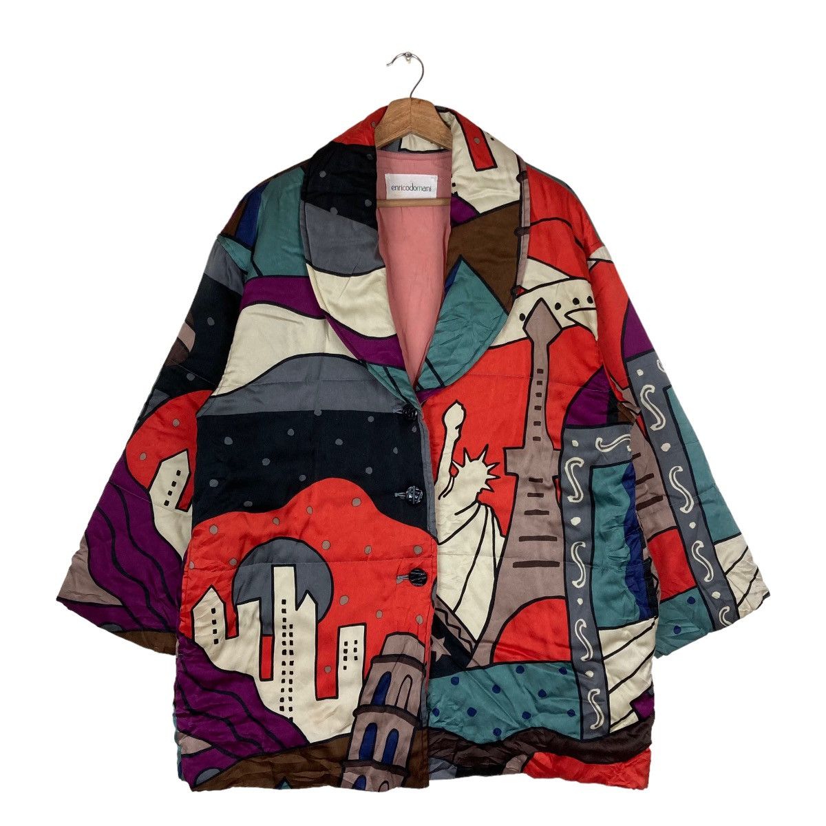 Vintage Vintage enricodomani Art Design Flat Button Jacket Size US L / EU 52-54 / 3 - 1 Thumbnail