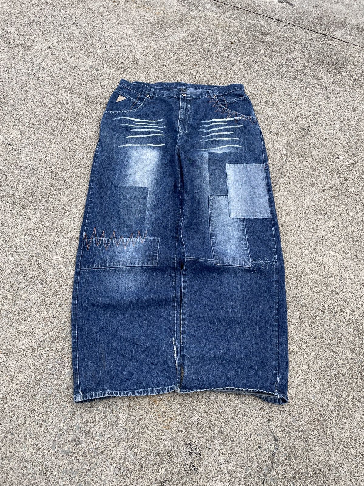 Akademiks Y2K Patchwork Baggy Jeans Size US 40 / EU 56 - 1 Thumbnail