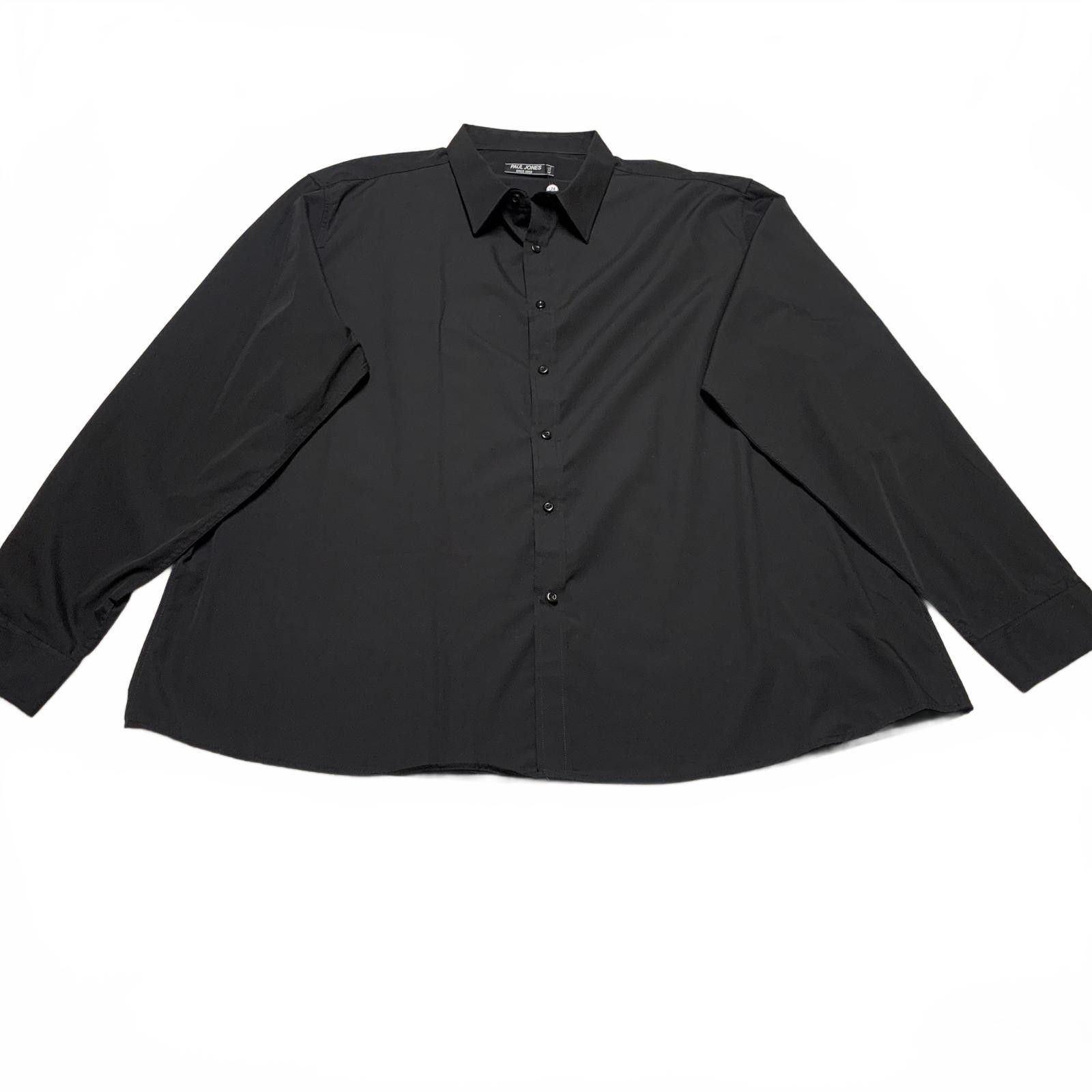 Other Paul Jones Men's 4XL Black Long Sleeve Button Shirt Size US XXL / EU 58 / 5 - 2 Thumbnail