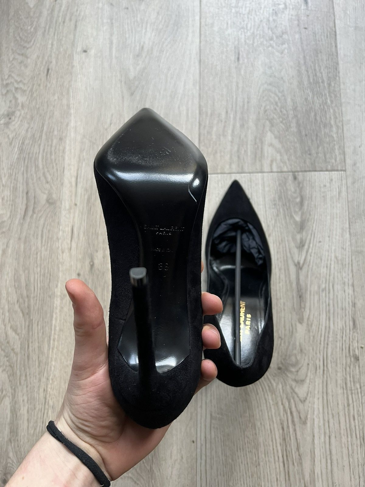 Saint Laurent Paris YSL Suede leather Heels Size US 8 / IT 38 - 3 Thumbnail