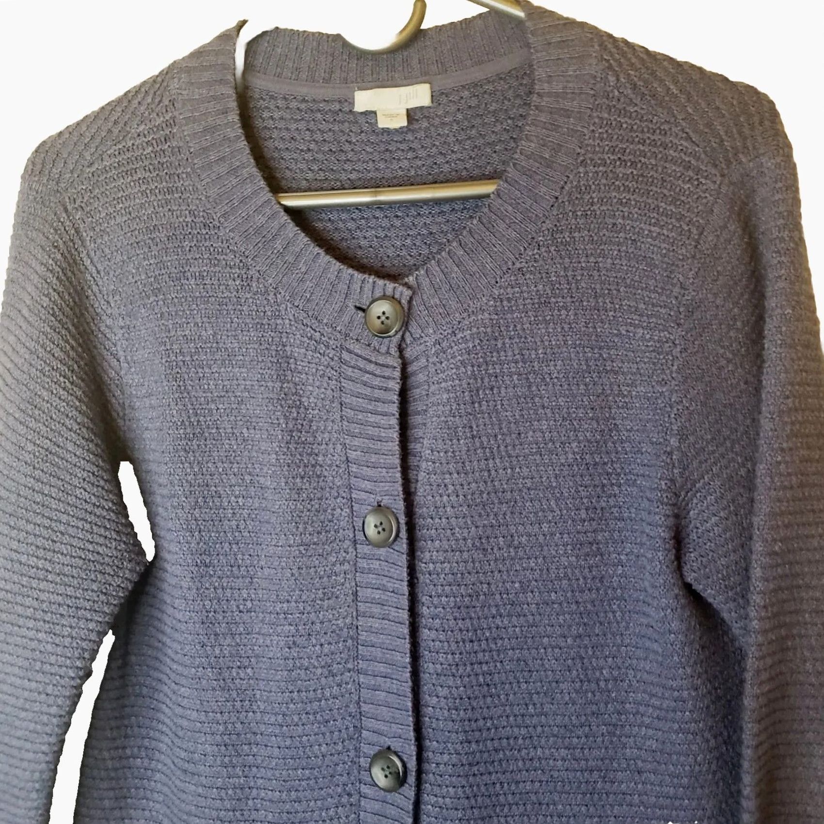 J. Jill J. Jill Women's S Cardigan Sweater Long Sleeve V-Neck Blue Pockets Button Front Knit Size S / US 4 / IT 40 - 3 Thumbnail