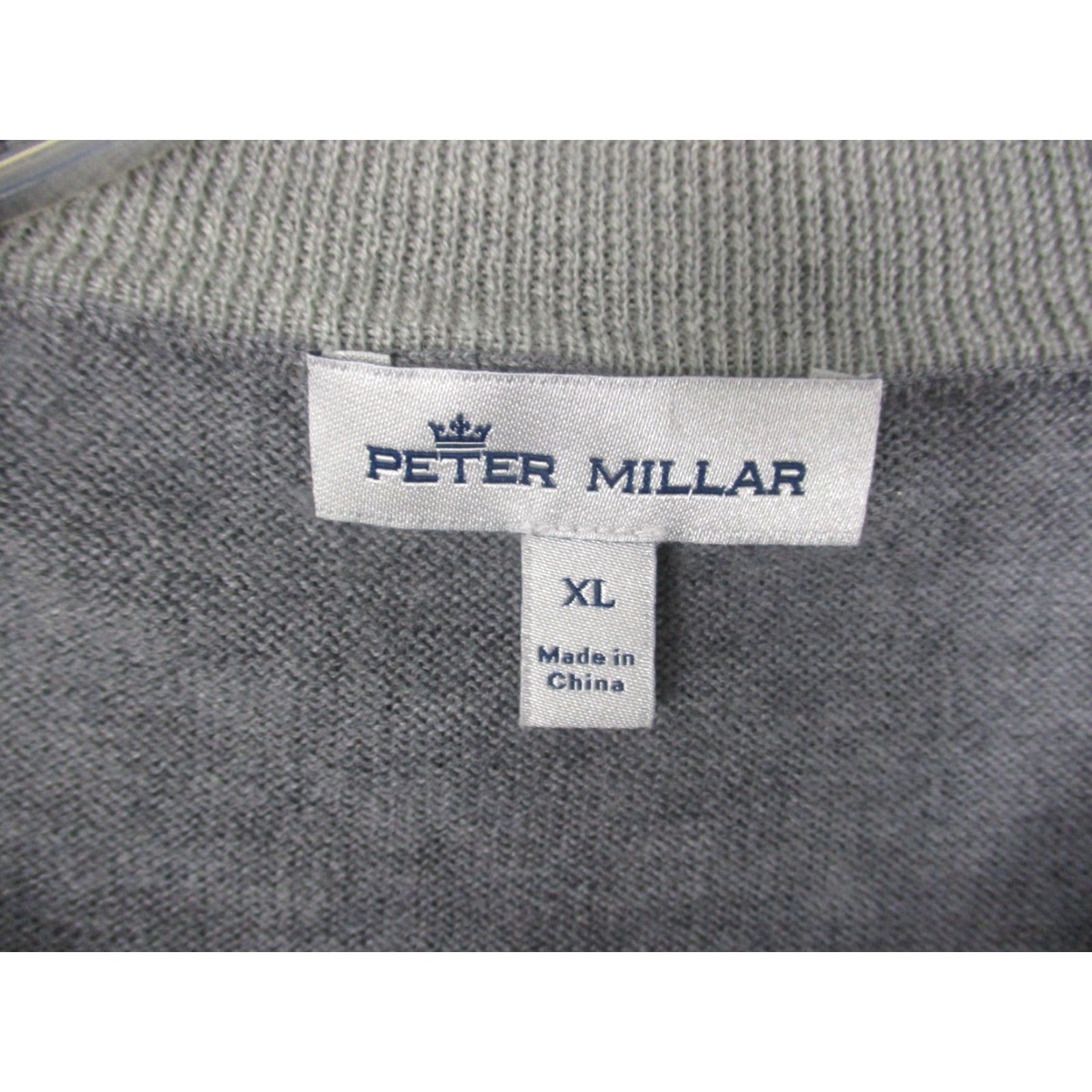 Peter Millar Peter Millar Sweater Mens XL Gray 1/4 Zip Mock Neck Wool Silk Logo Knit Pullover Size US XL / EU 56 / 4 - 5 Thumbnail