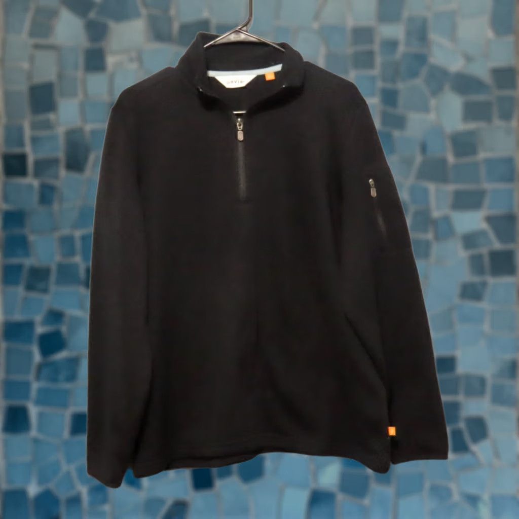 Orvis Orvis Men XL 1/4 Zip Fleece Pullover Sweater Black Sweatshirt Mock Neck Pockets Size US XL / EU 56 / 4 - 1 Thumbnail