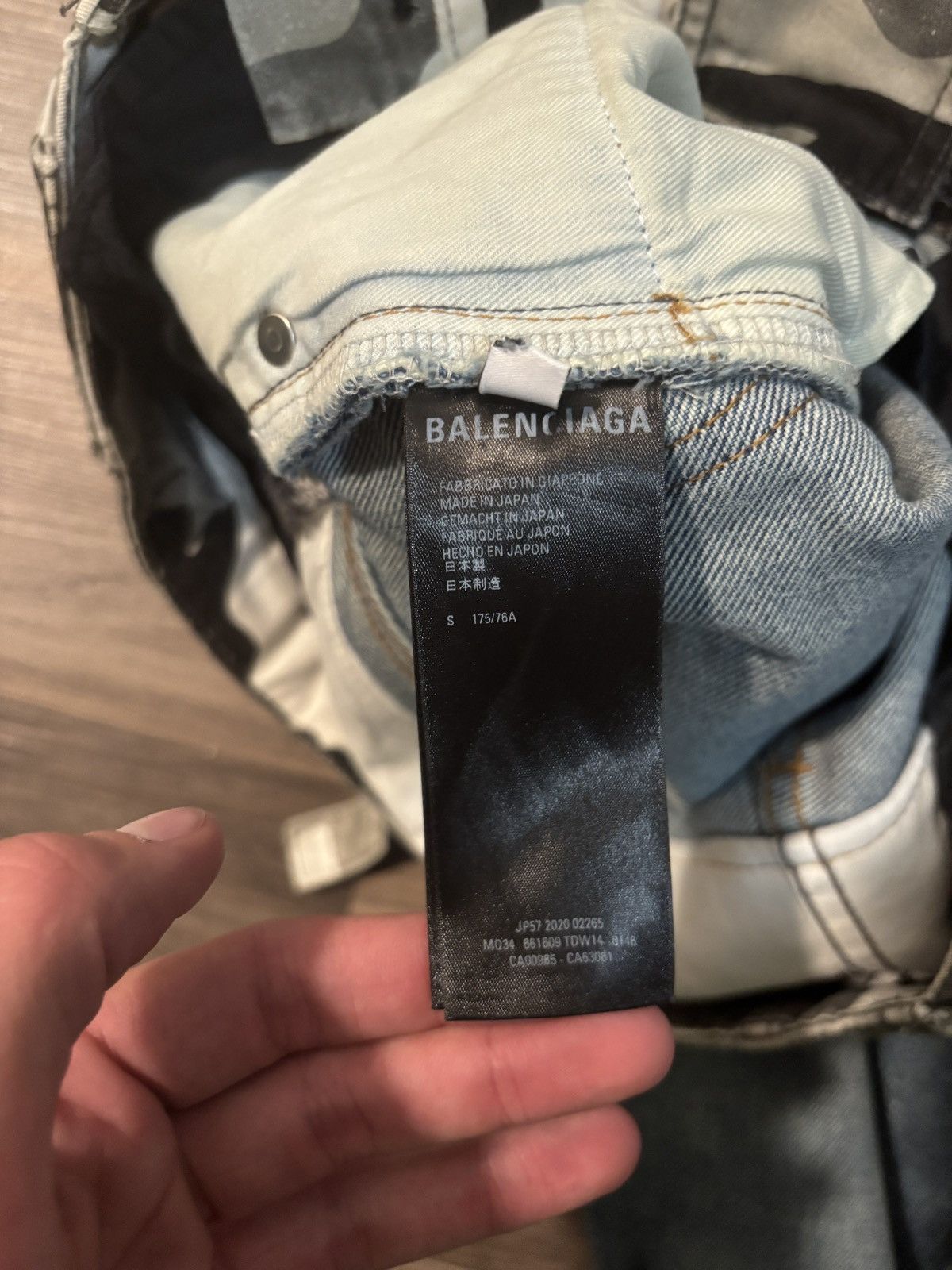 Balenciaga Balenciaga double waist snow camo hybrid denim Size US 31 - 8 Thumbnail