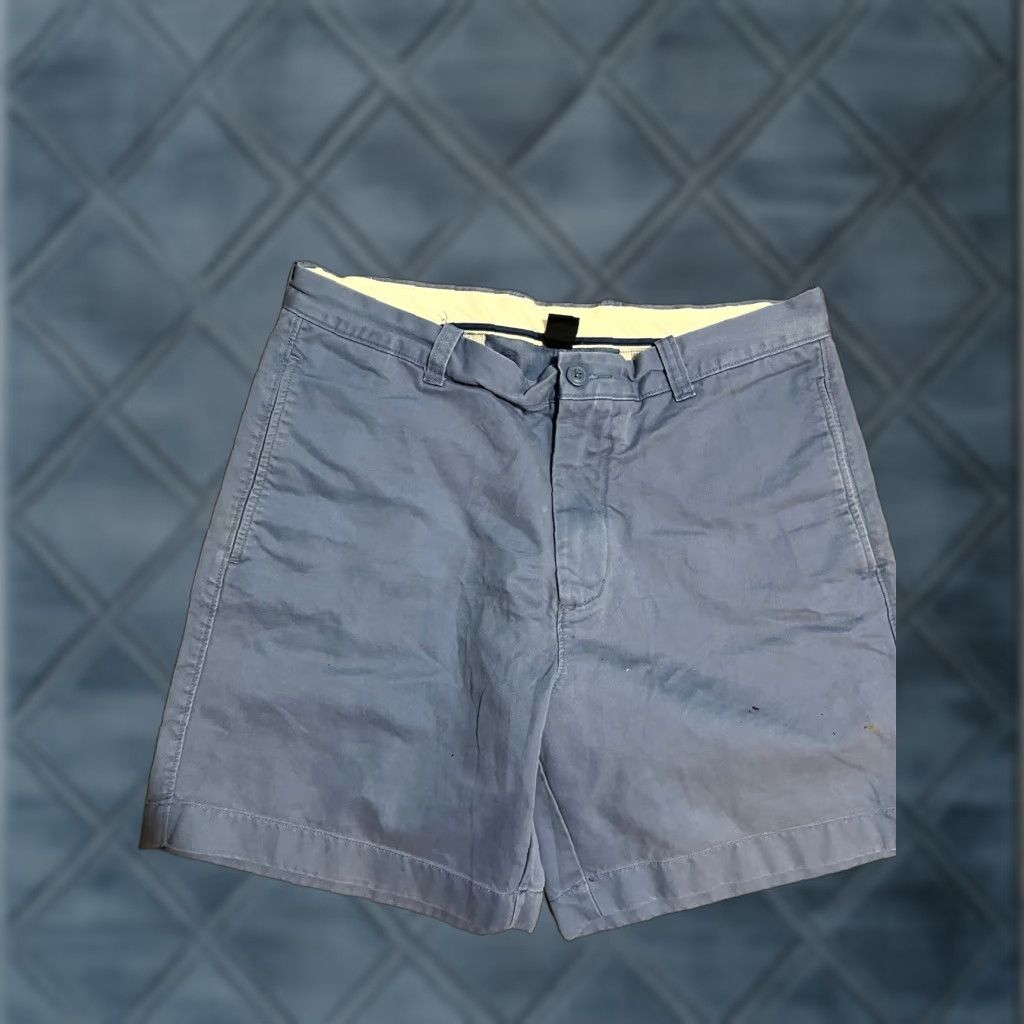 J.Crew EUC J.CREW Short Chino Blue Shorts Men Flat Front SZ 34W Regular 34 Blue Chino Casual Travel Vintage: No Size US 34 / EU 50 - 1 Thumbnail